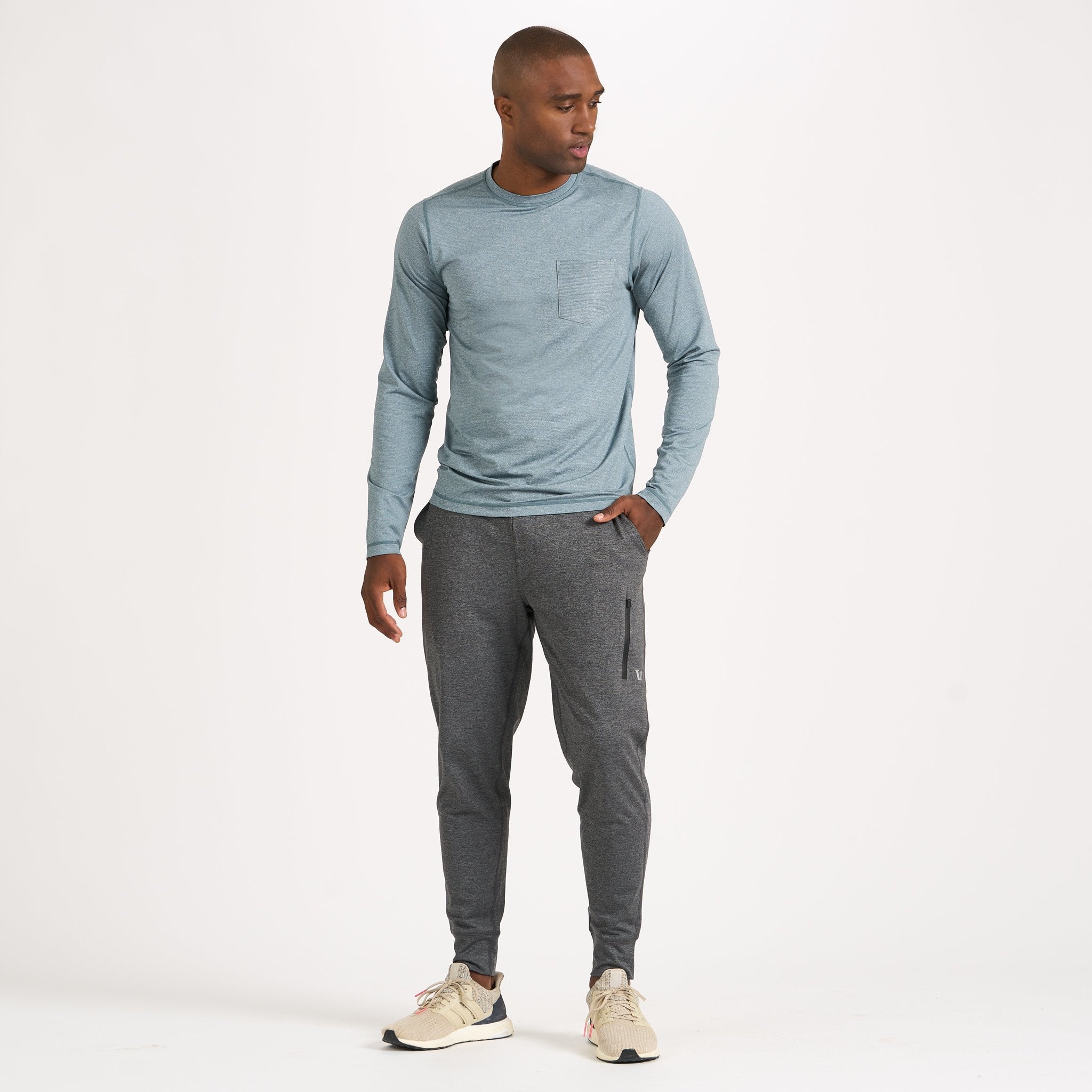 Long-Sleeve Tradewind Performance Tee | Steel Blue Heather