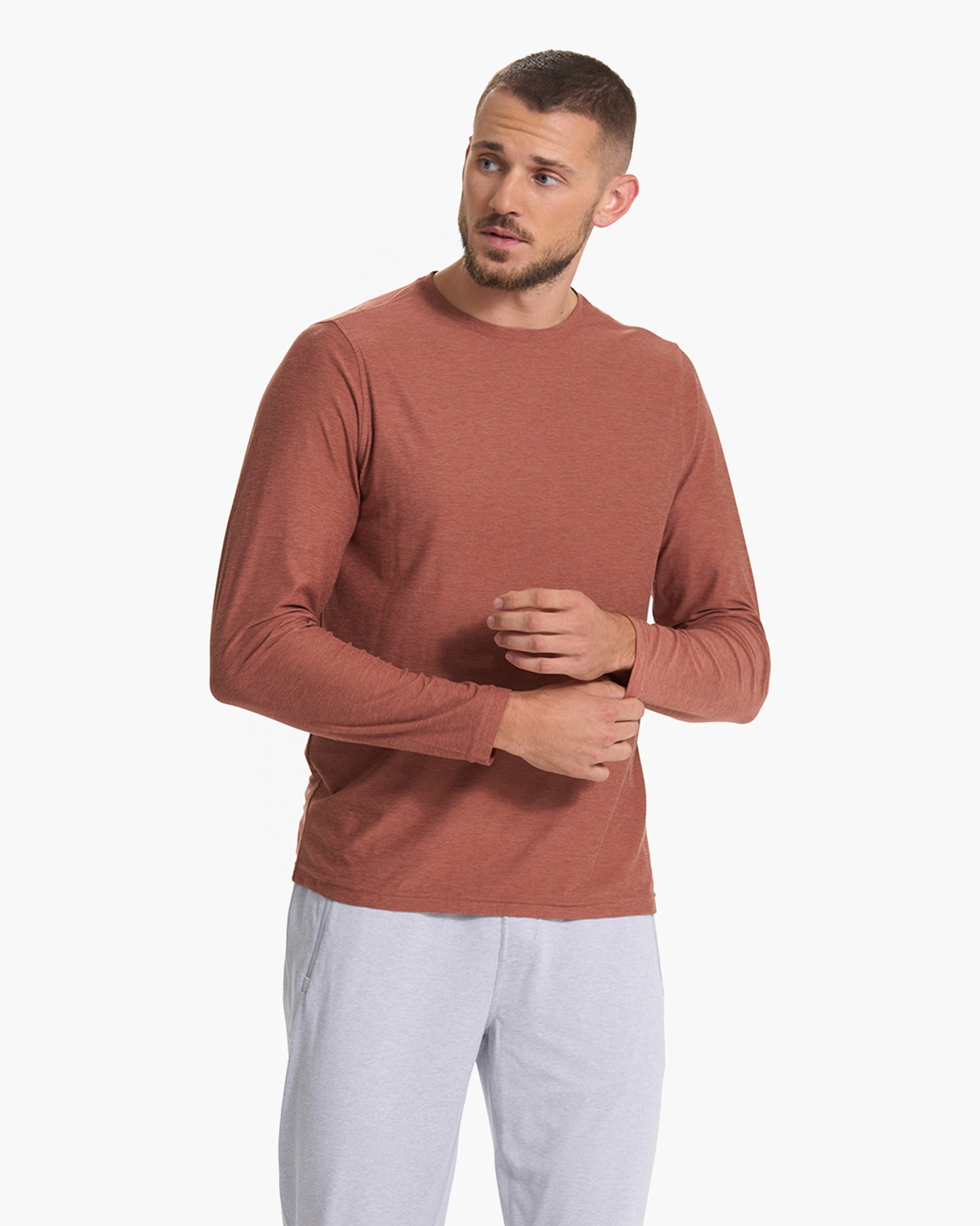 Long Sleeve Strato Tech Tee | Copper Heather