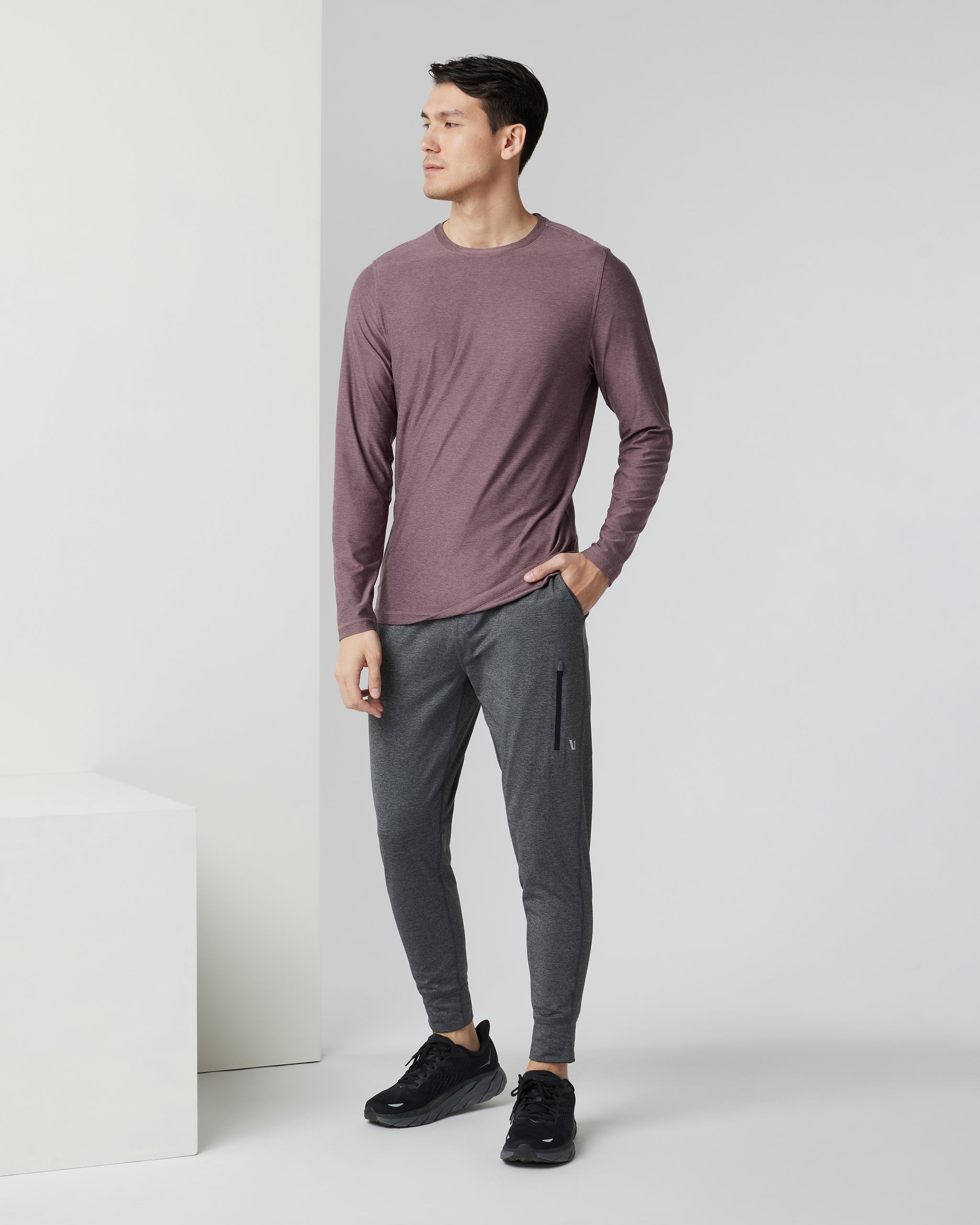 Long-Sleeve Strato Tech Tee | Elderberry Heather