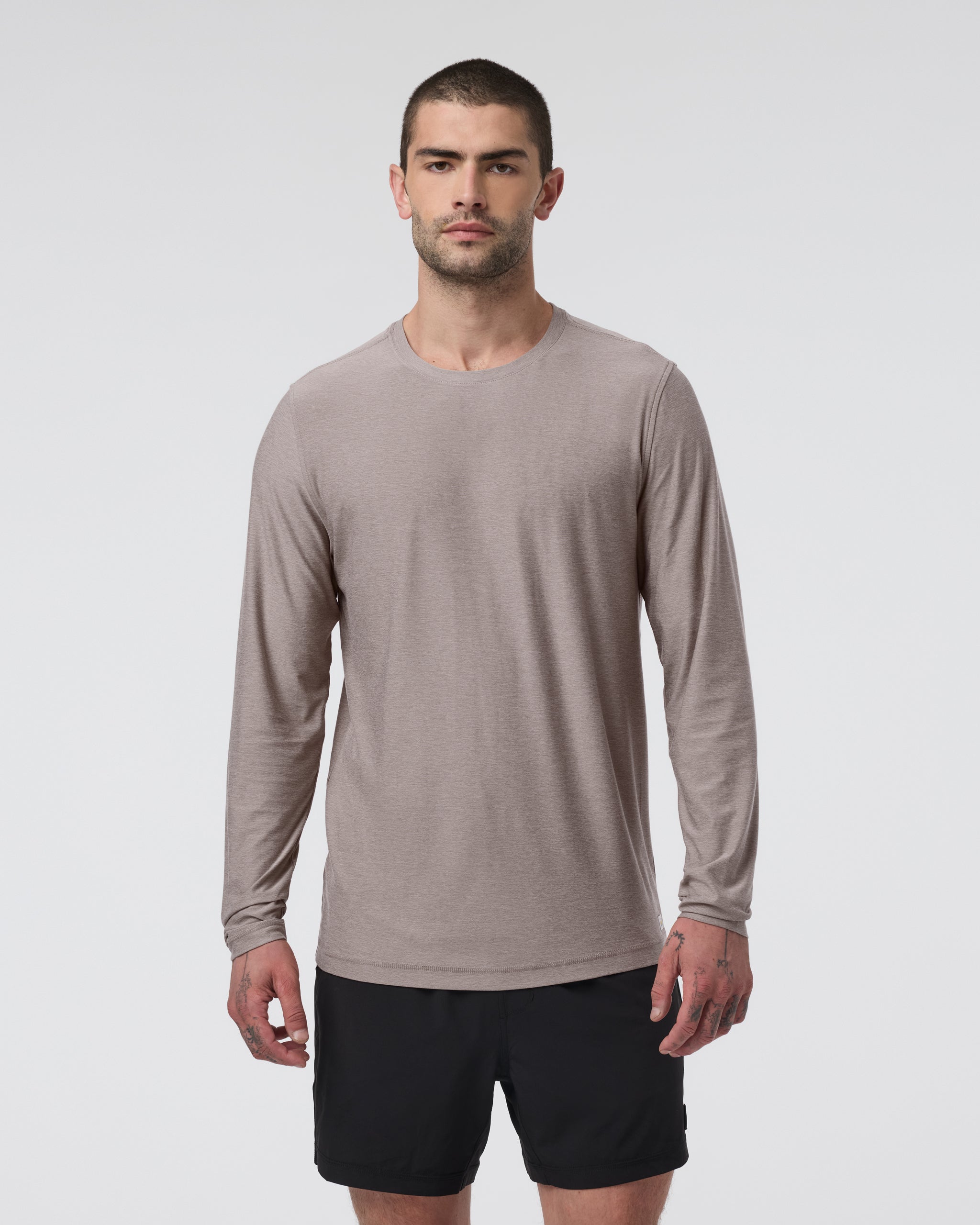 Long Sleeve Strato Tech Tee | Mocha Heather