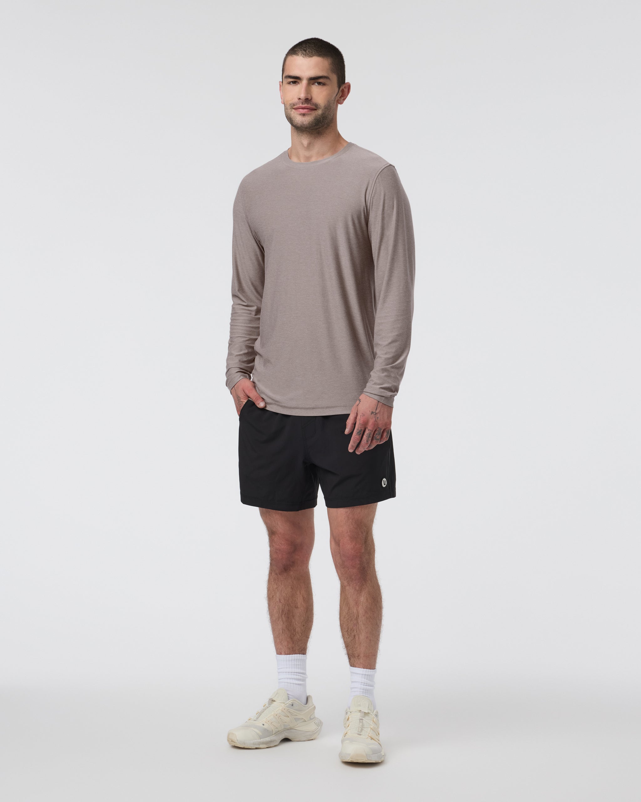Long Sleeve Strato Tech Tee | Mocha Heather