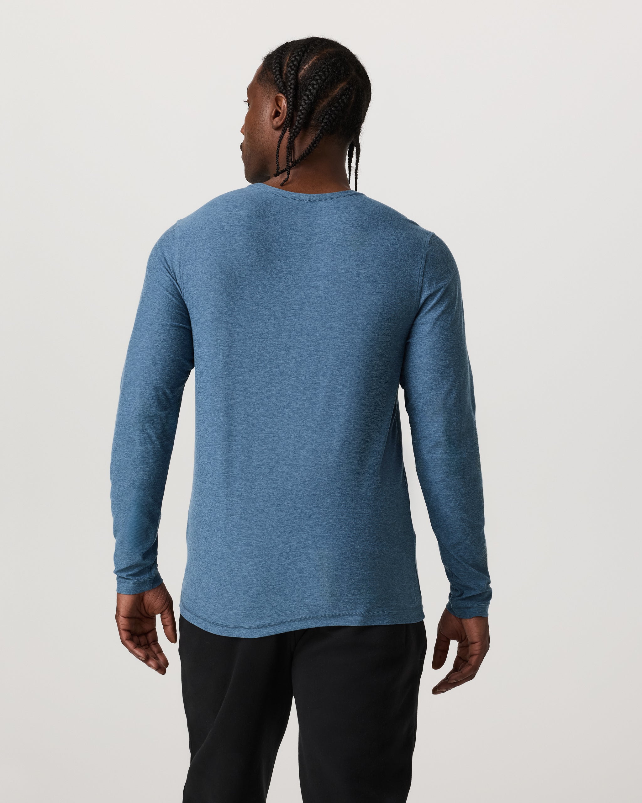 Long Sleeve Strato Tech Tee | Pool Blue Heather