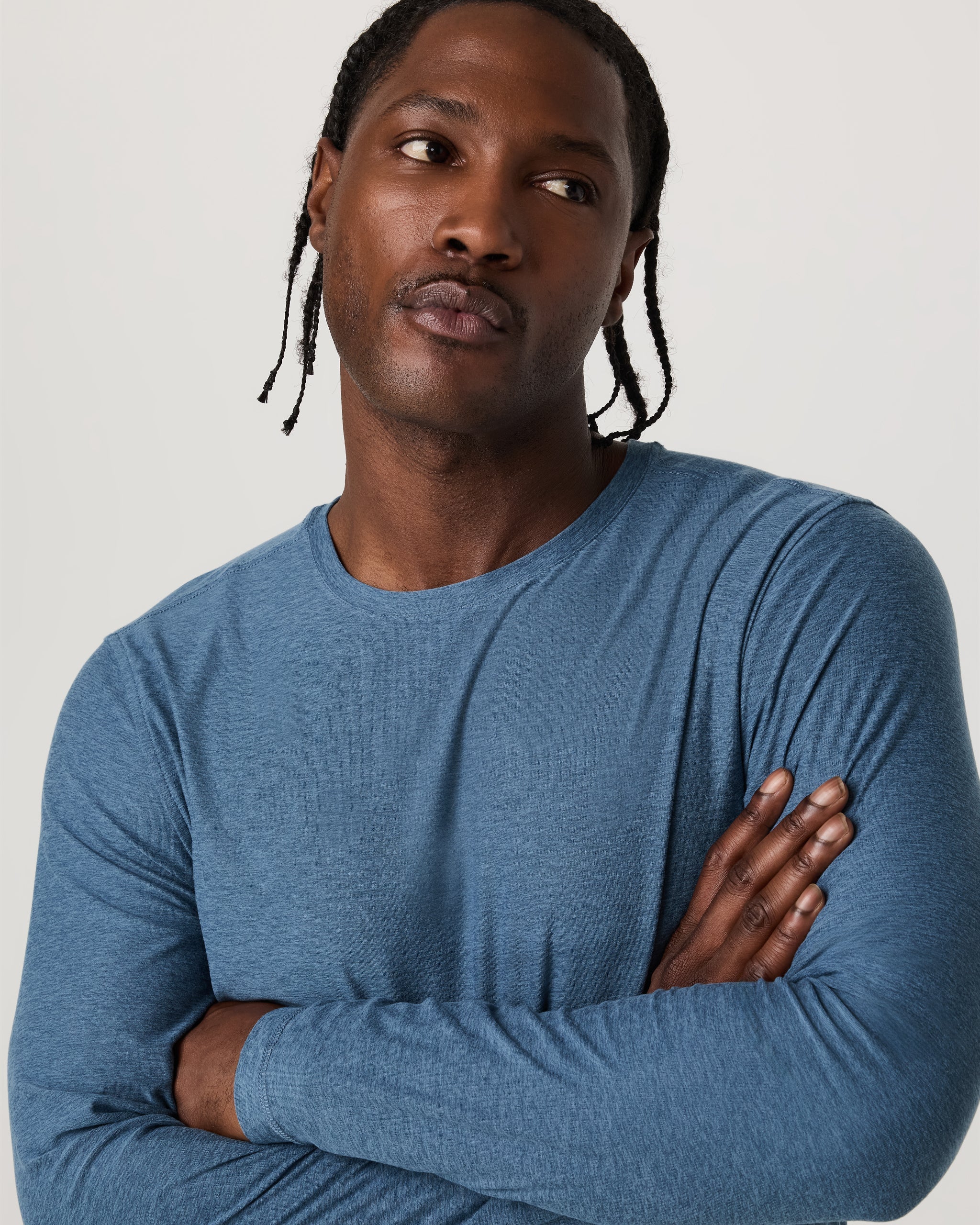 Long Sleeve Strato Tech Tee | Pool Blue Heather