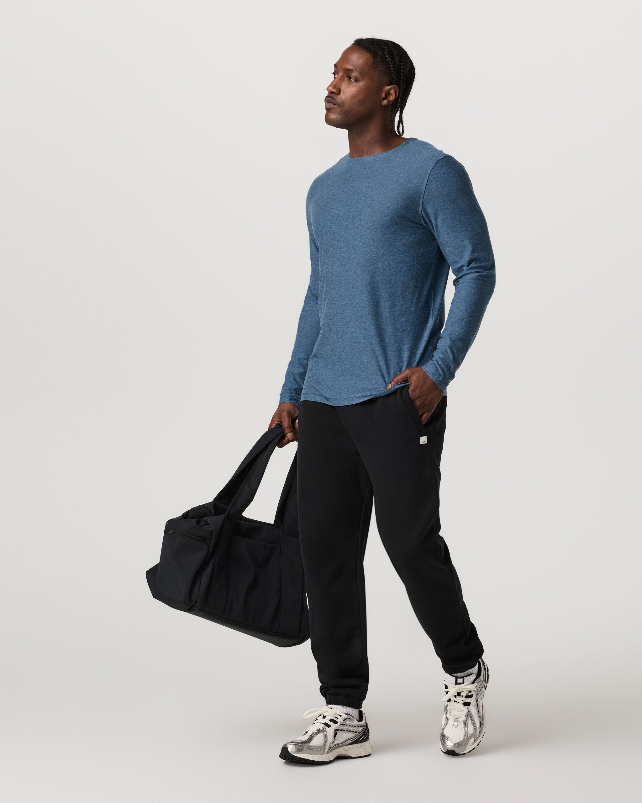 Long Sleeve Strato Tech Tee | Pool Blue Heather