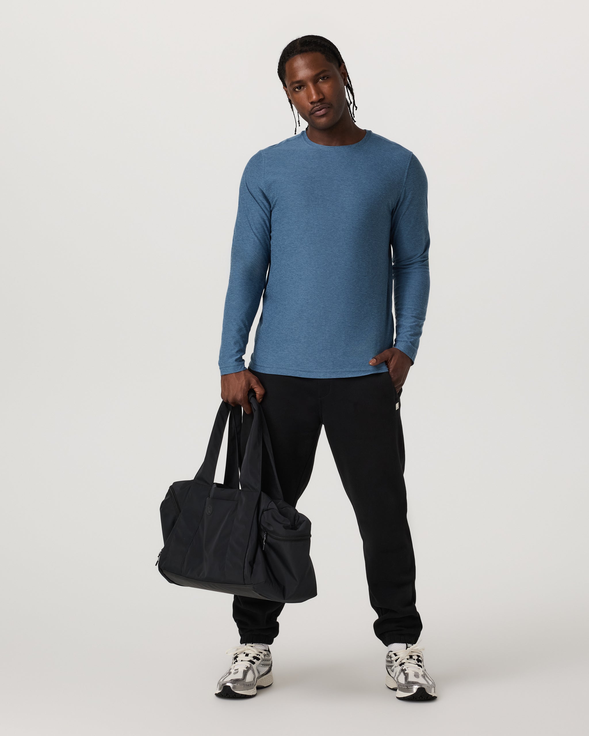 Long Sleeve Strato Tech Tee | Pool Blue Heather
