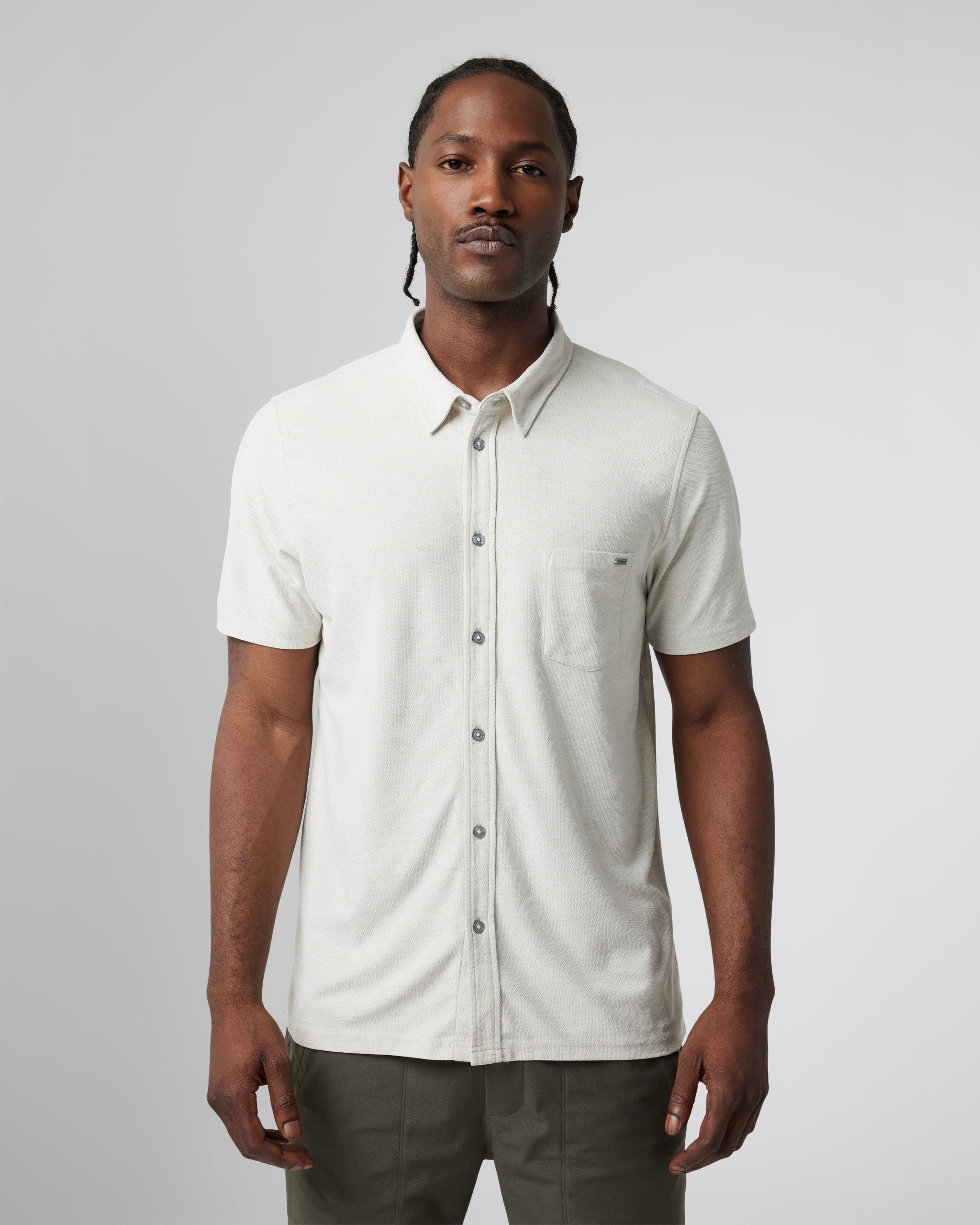 Short-Sleeve Ace Button Down | Cashew