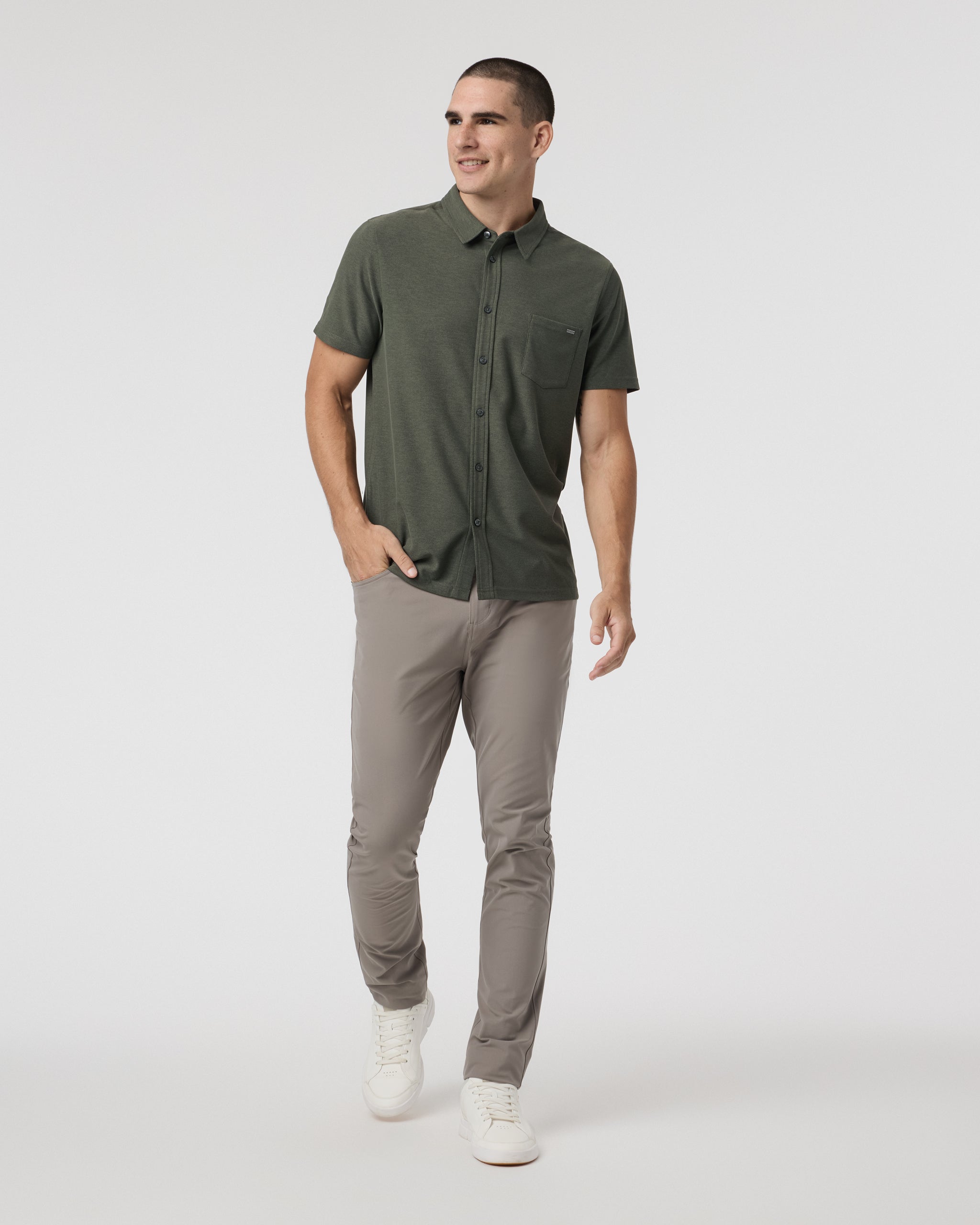 Short Sleeve Ace Button Down | Oregano
