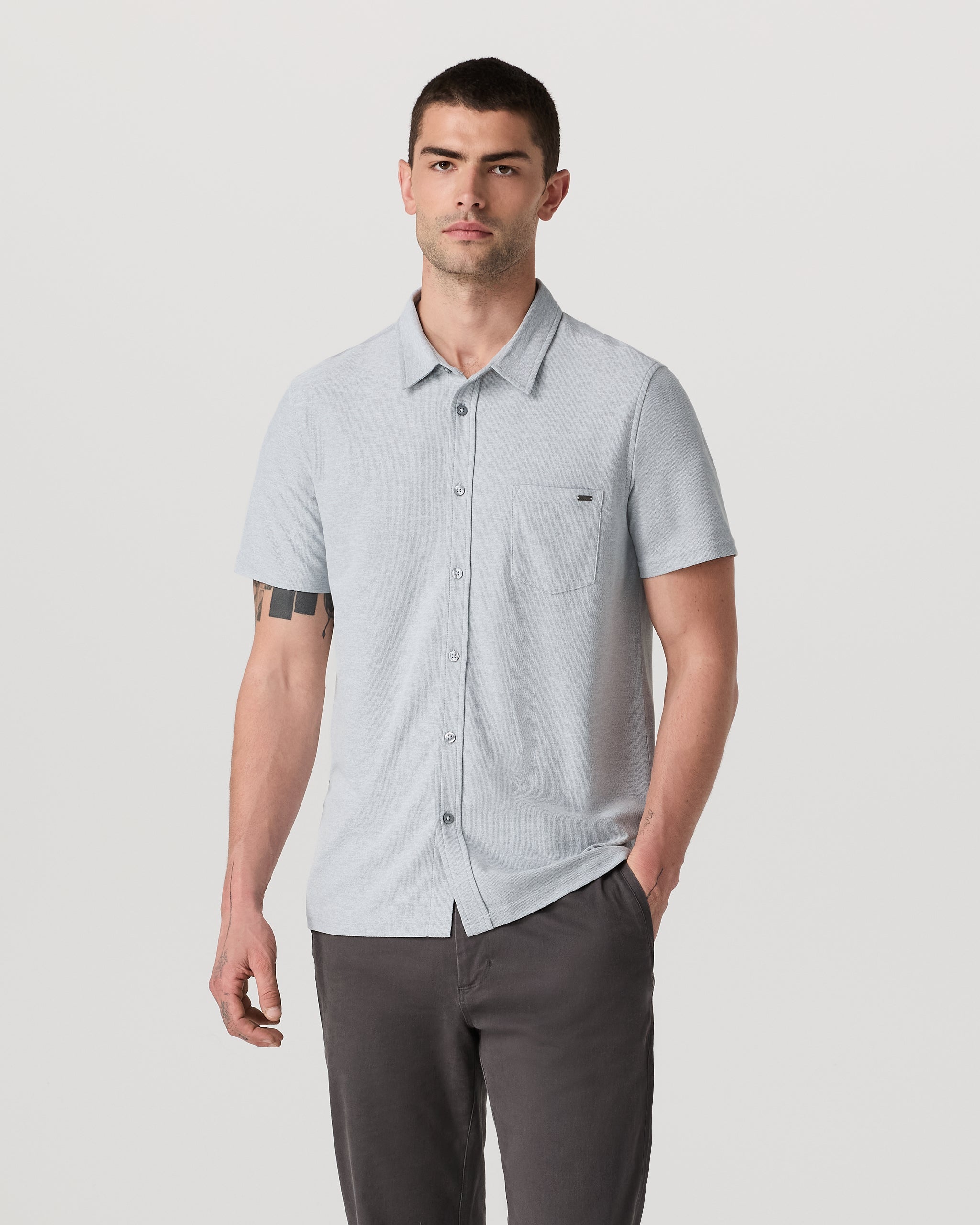 Short Sleeve Ace Button Down | Sea Glass
