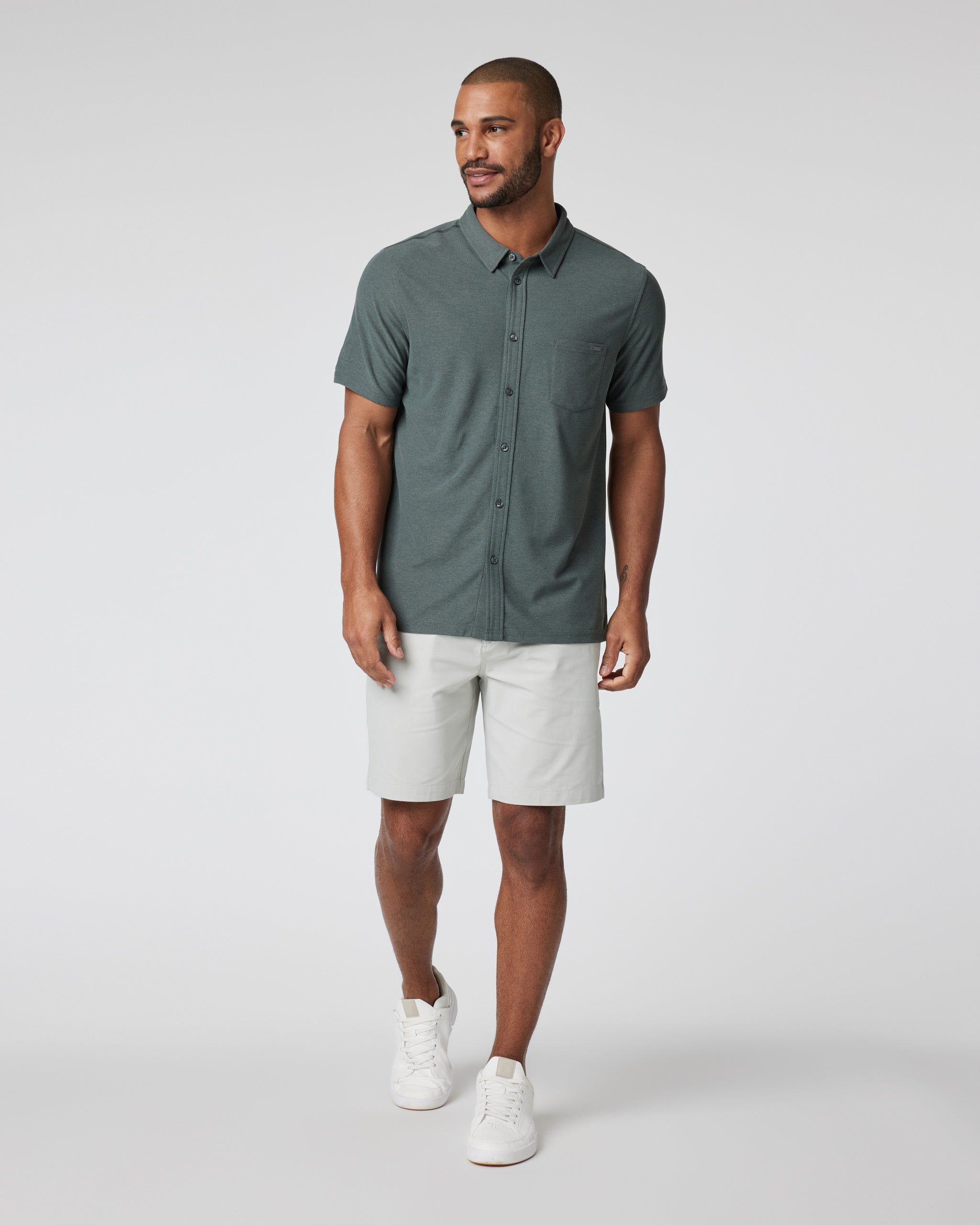 Short-Sleeve Ace Button Down | Smoked Beryl