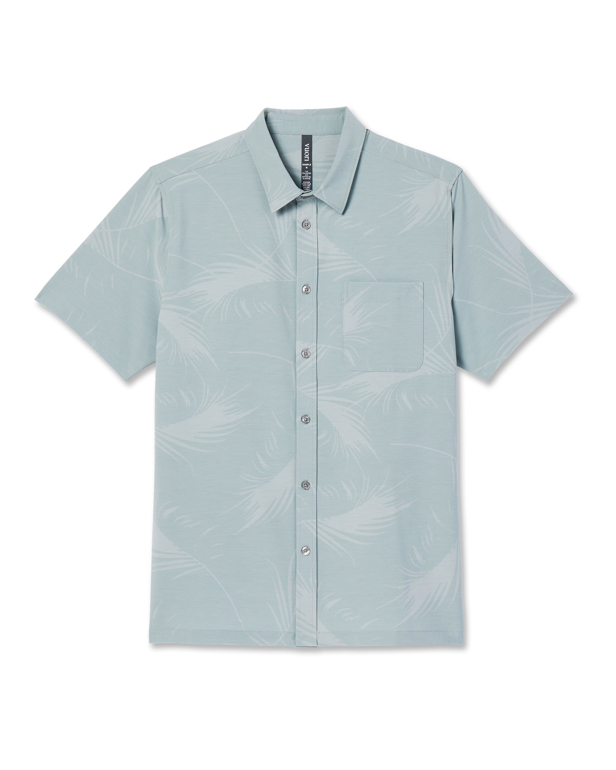 Short-Sleeve Bridge Button Down | Chalk Blue Falling Fronds