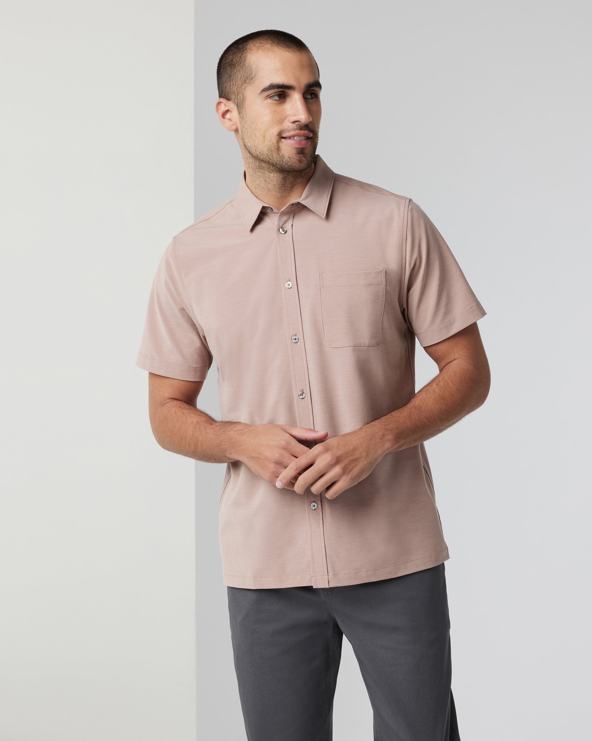 Short-Sleeve Bridge Button Down | Canyon Clay