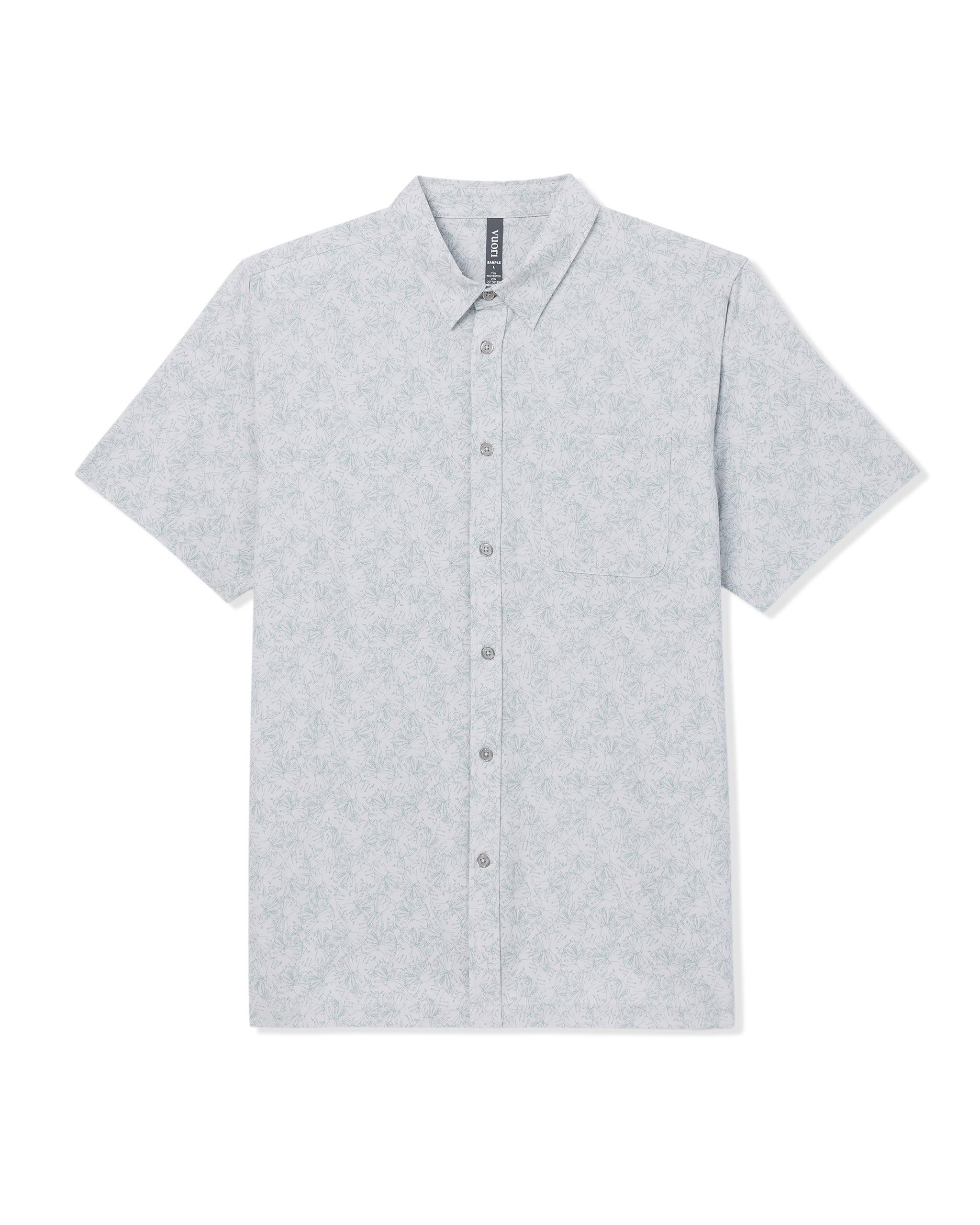 Short Sleeve Bridge Button Down | Frost Grey Water Lily