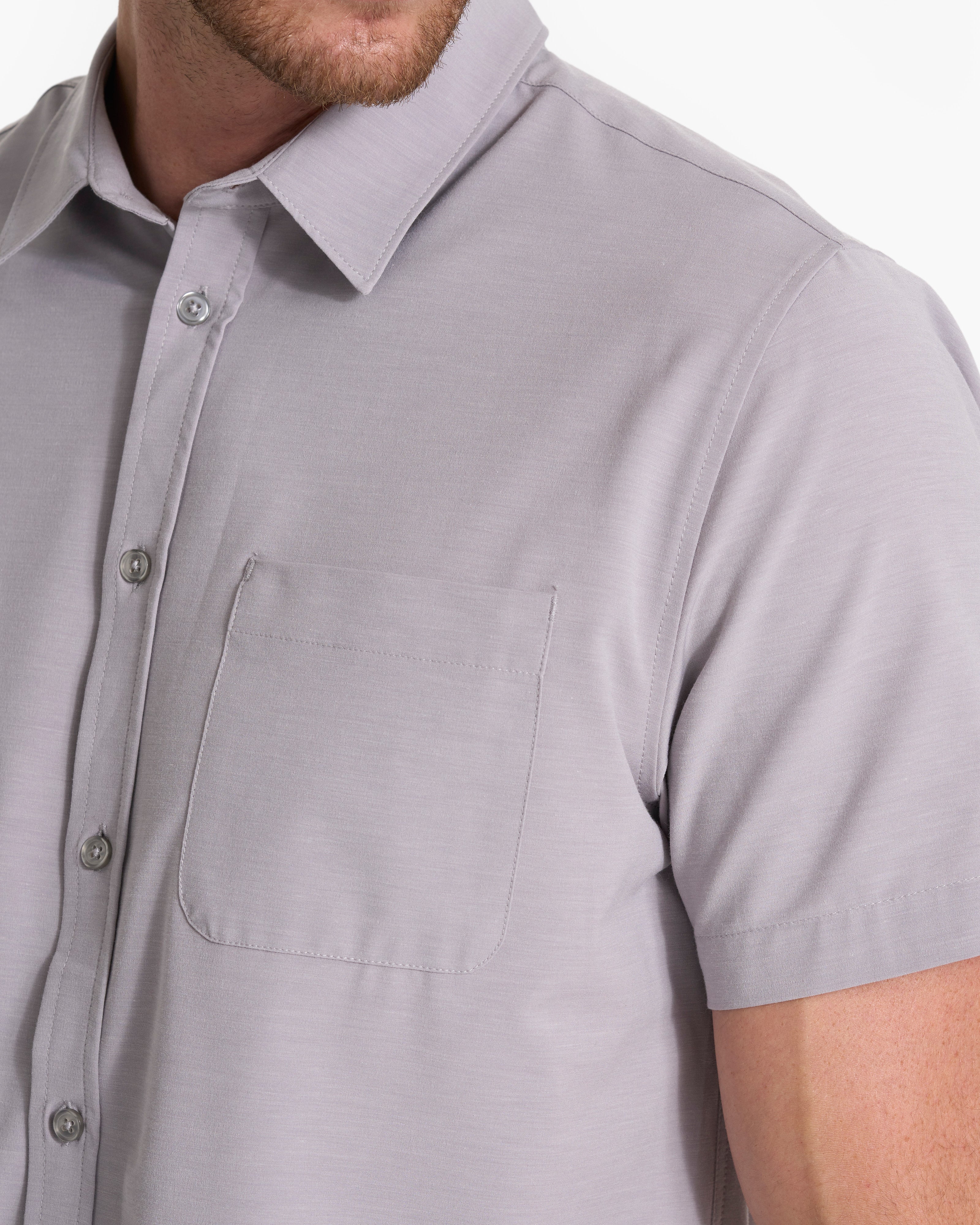 Short Sleeve Bridge Button Down | Fog