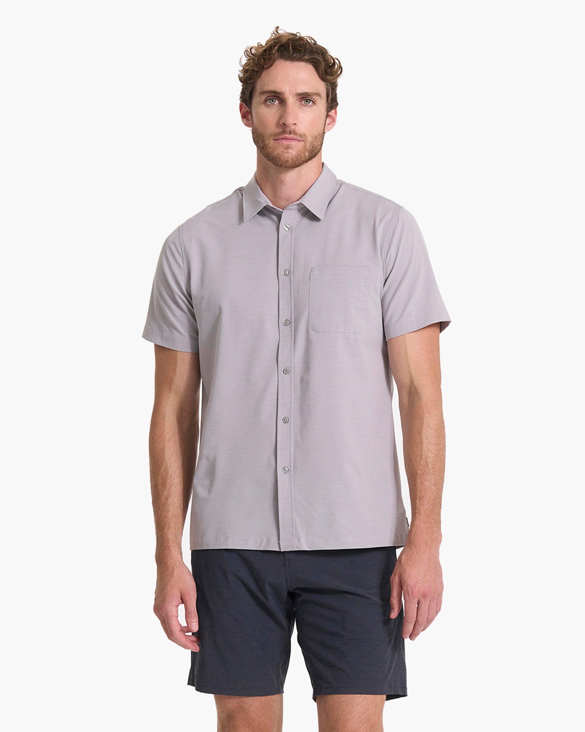 Short Sleeve Bridge Button Down | Fog