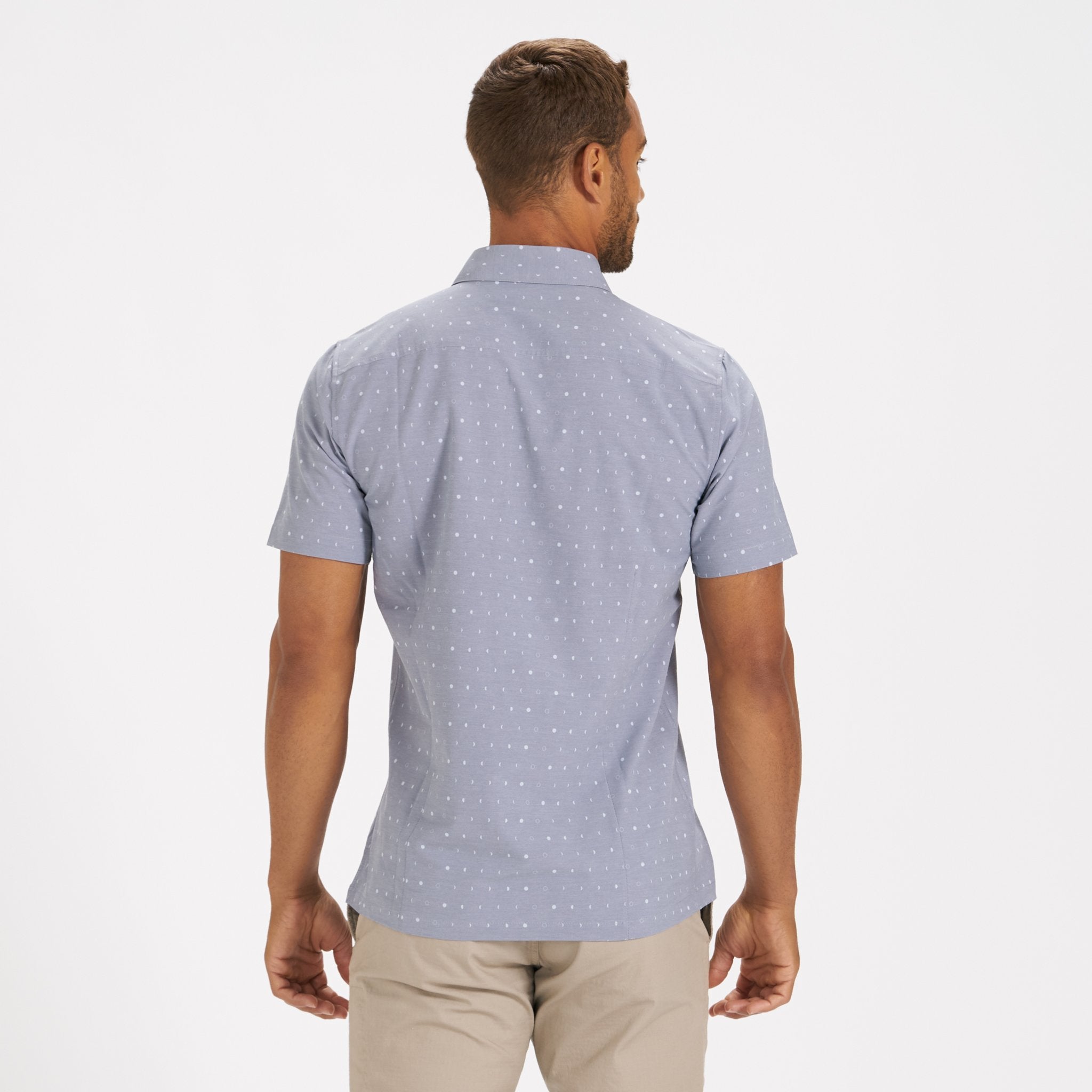 Short-Sleeve Bridge Button Down | Grey Moon Phase