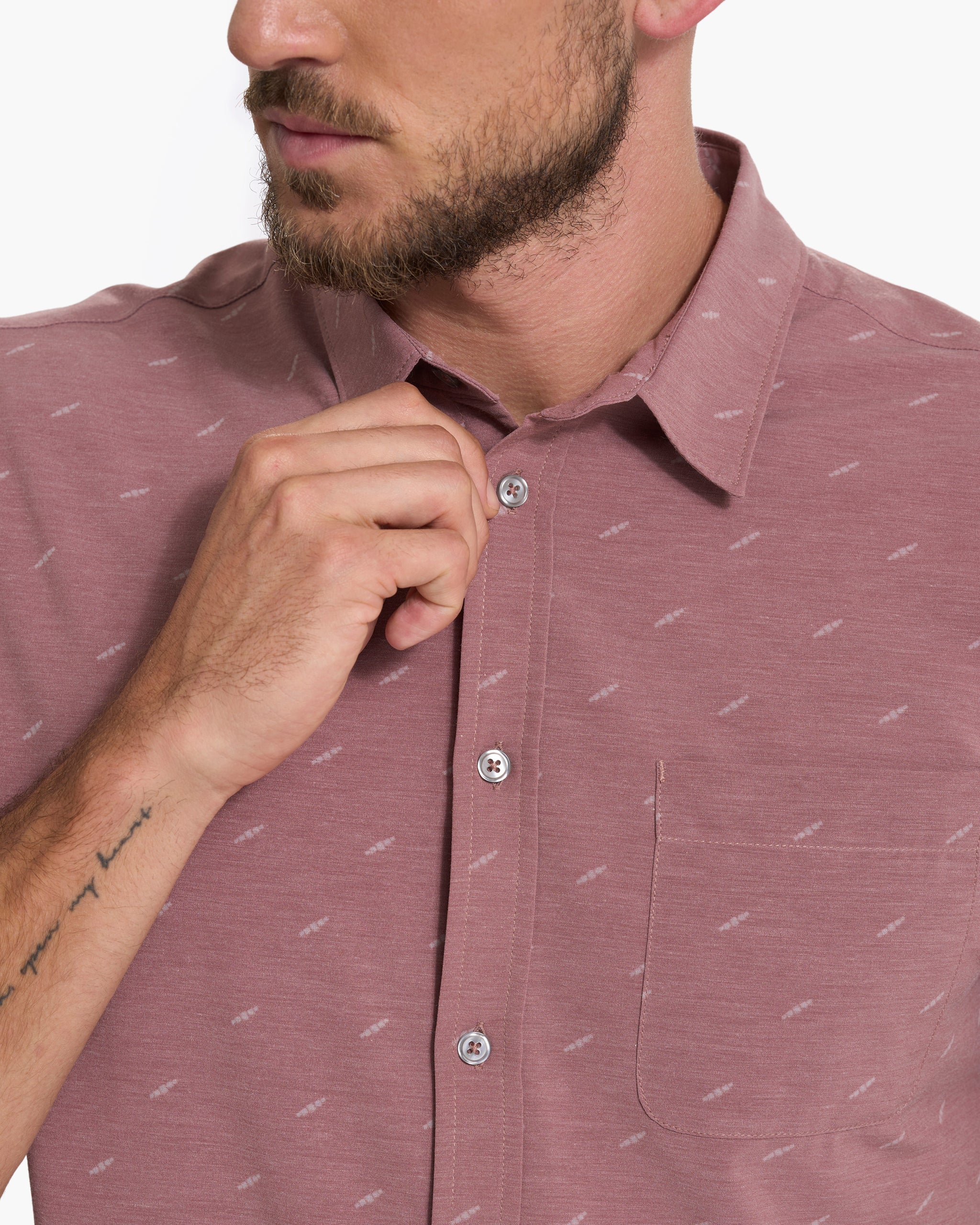 Short Sleeve Bridge Button Down | Light Terracotta Dagger