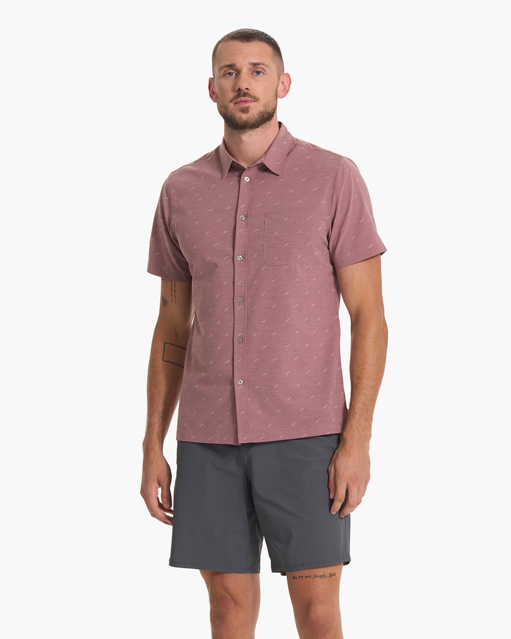 Short Sleeve Bridge Button Down | Light Terracotta Dagger