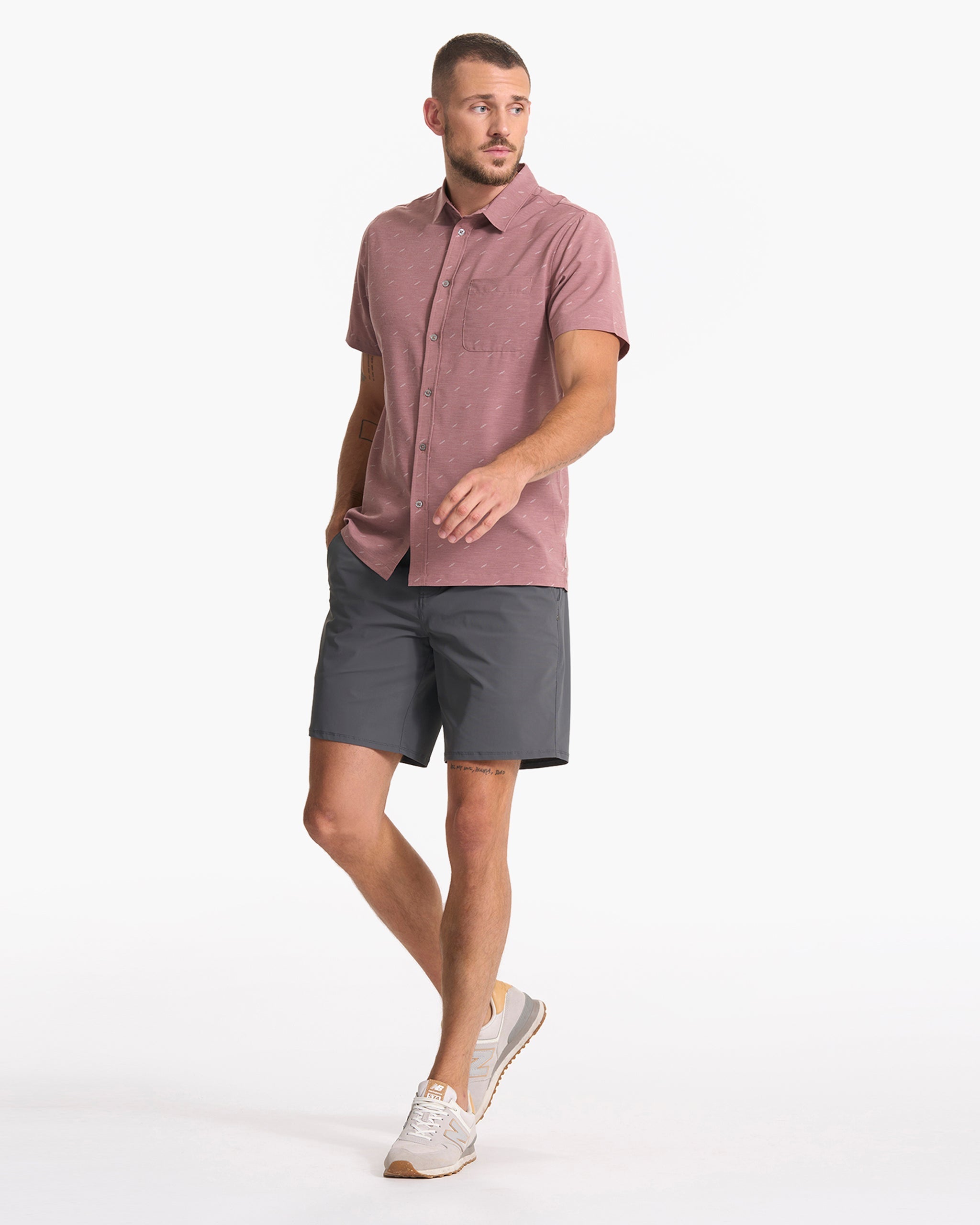 Short Sleeve Bridge Button Down | Light Terracotta Dagger