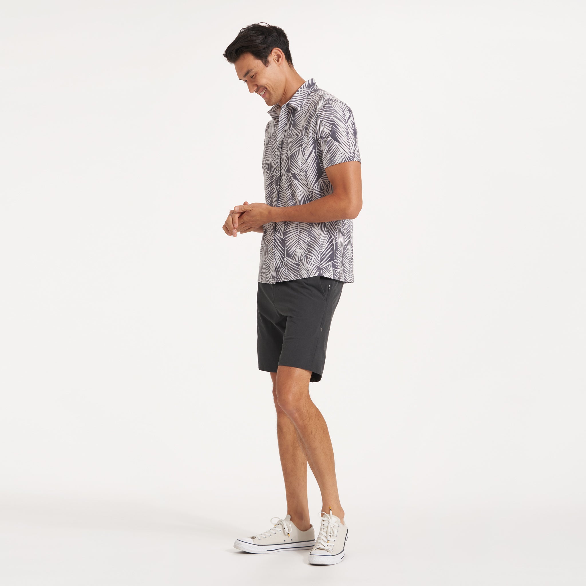 Short-Sleeve Bridge Button Down | Smoke Fronds