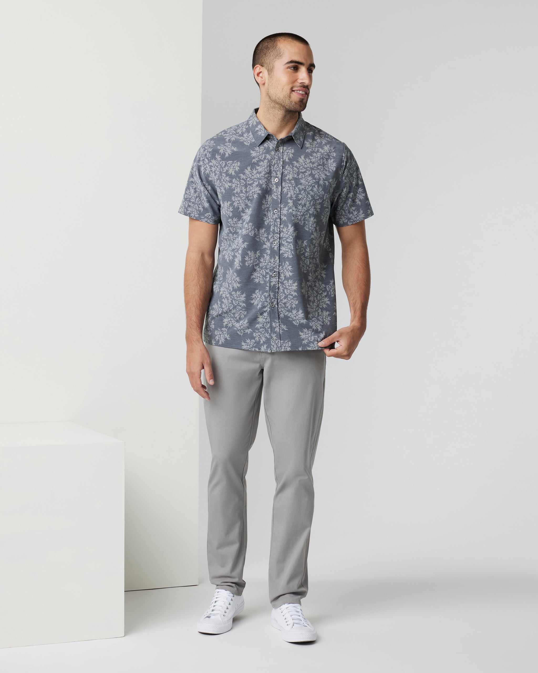 Short-Sleeve Bridge Button Down | Shiitake Vista