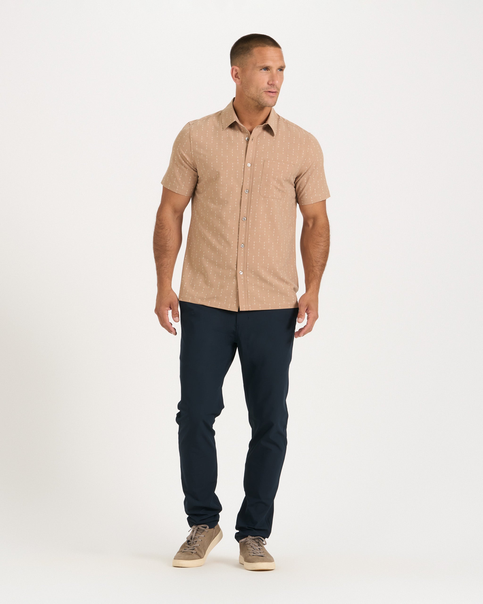 Short-Sleeve Bridge Button Down | Wheat Arrows
