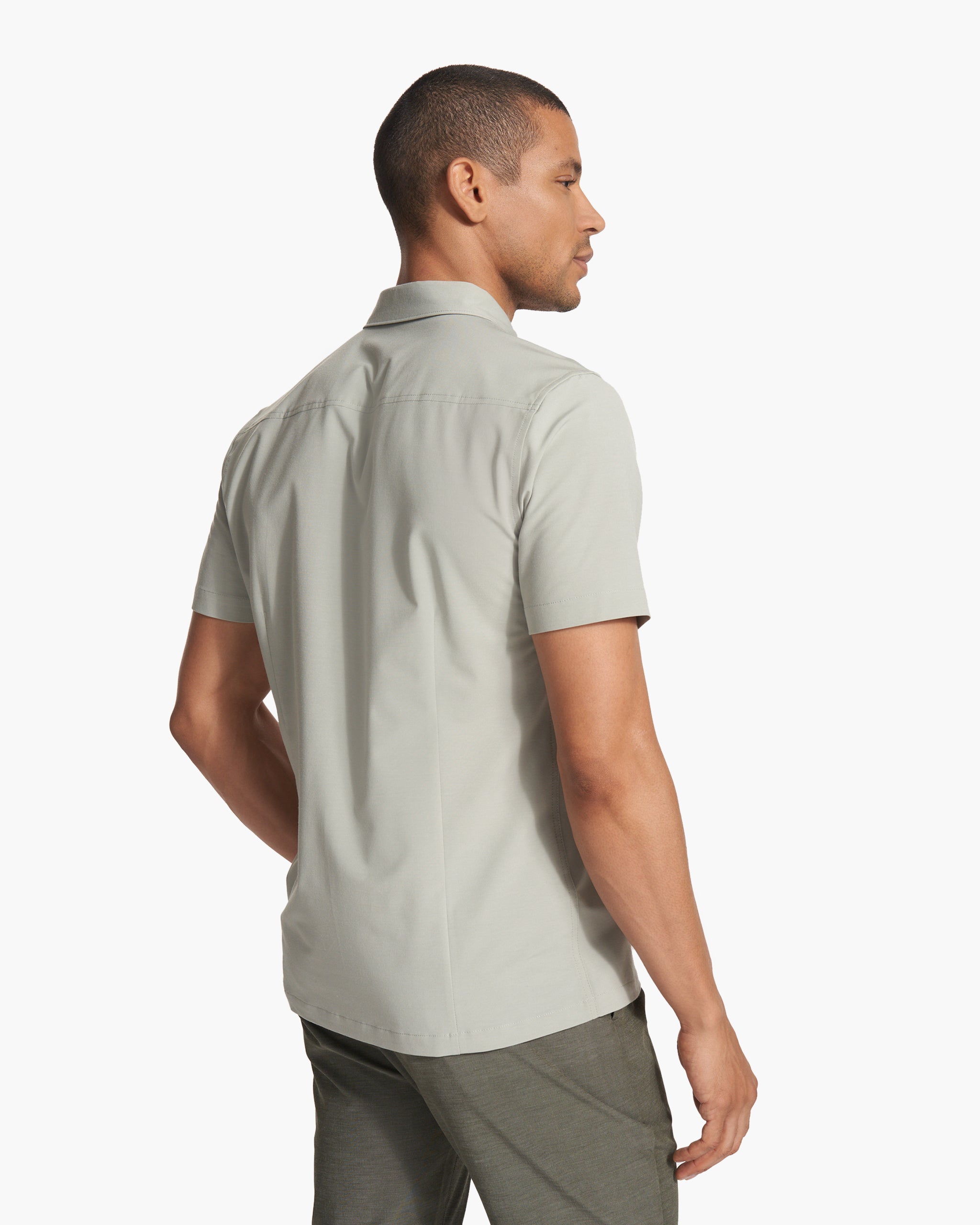 Short Sleeve Bridge Button Down | White Sage