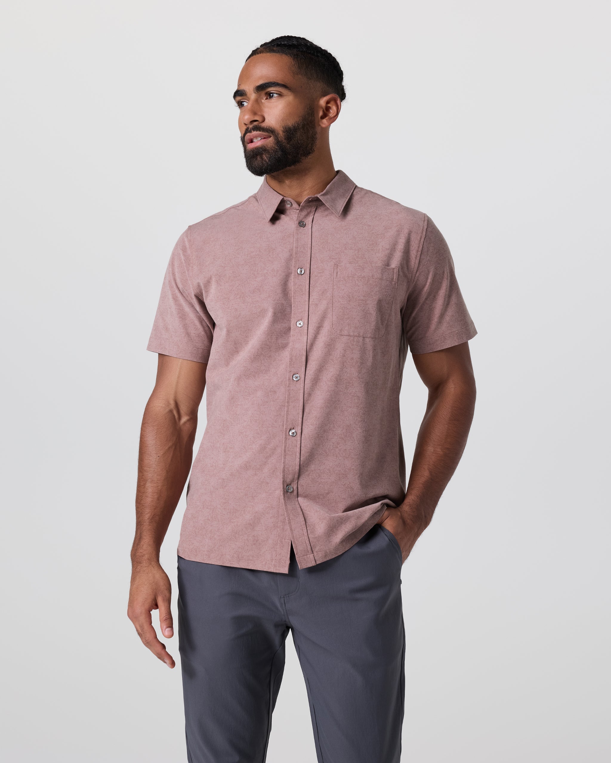 Short Sleeve Bridge Button Down | Zion Rose Water Lily