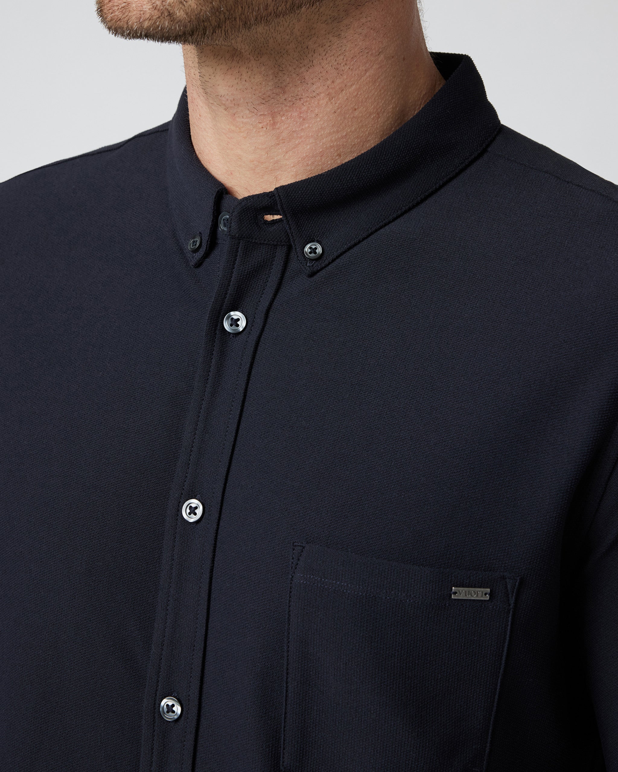 Long Sleeve Ace Button Down | Black