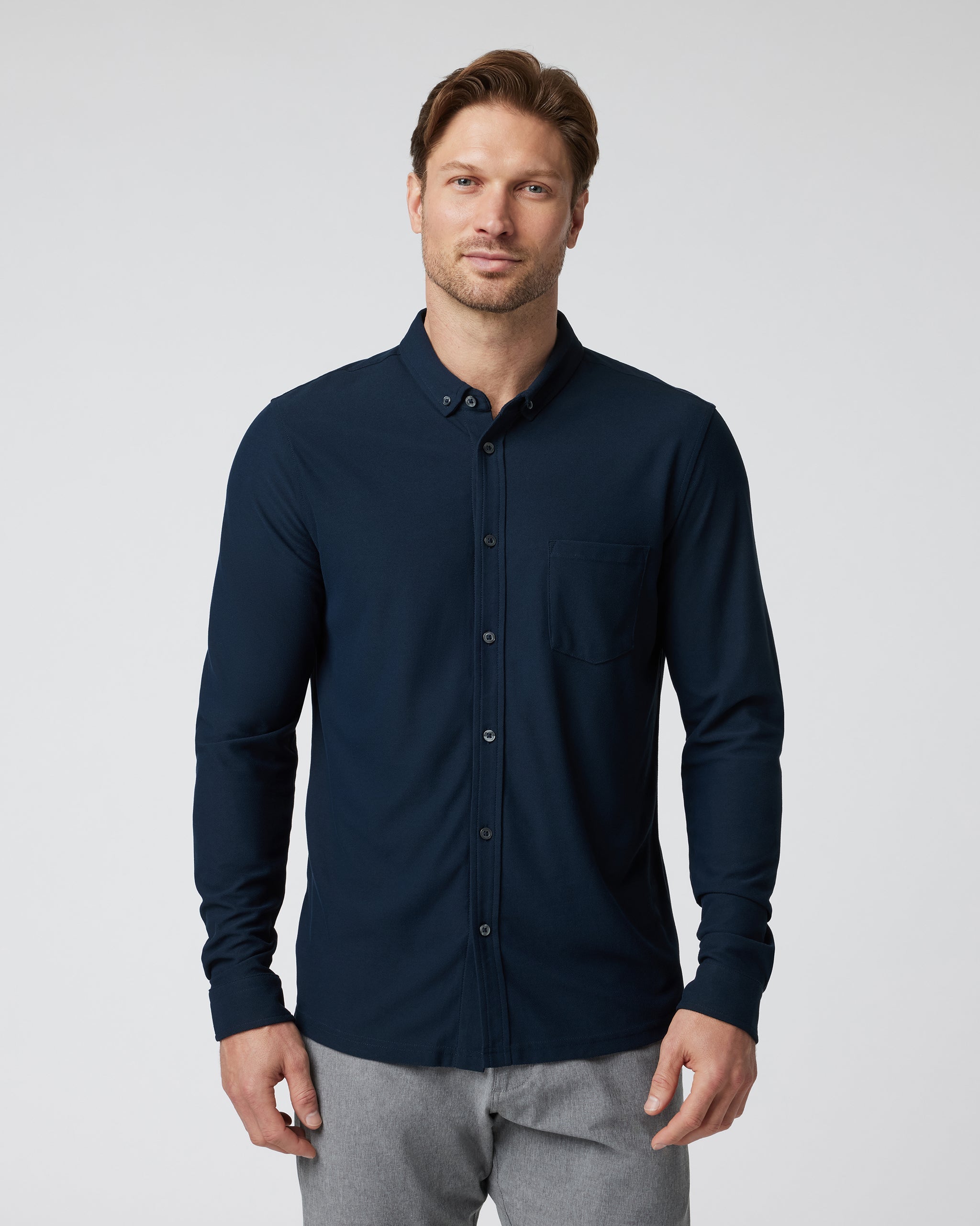 Long Sleeve Ace Button-Down | Ink