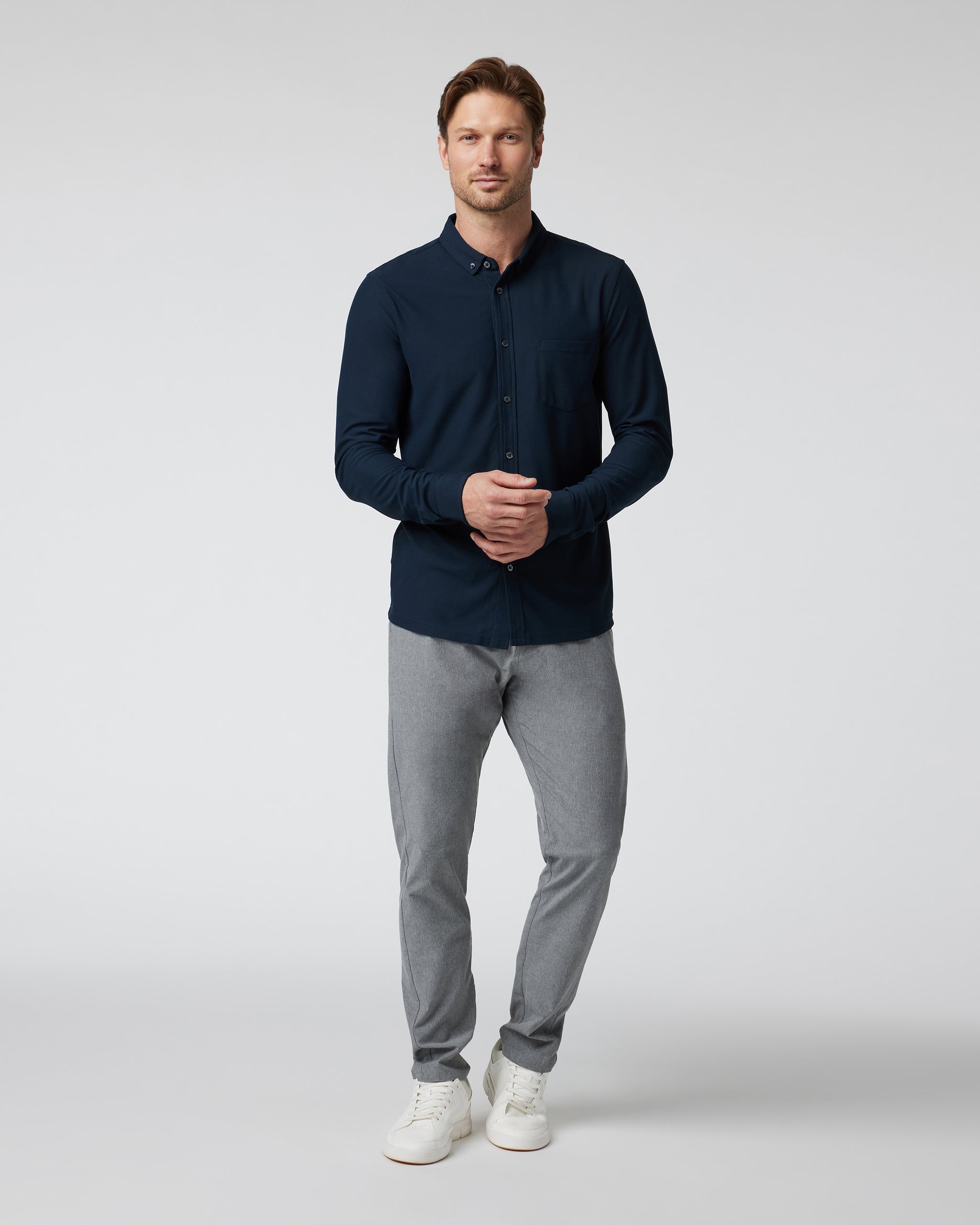 Long Sleeve Ace Button-Down | Ink