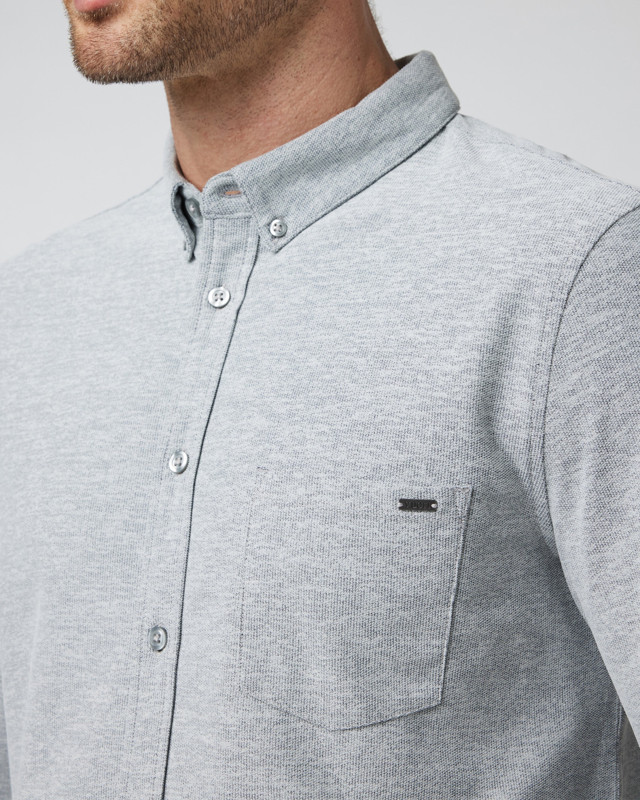 Long Sleeve Ace Button-Down | Light Grey