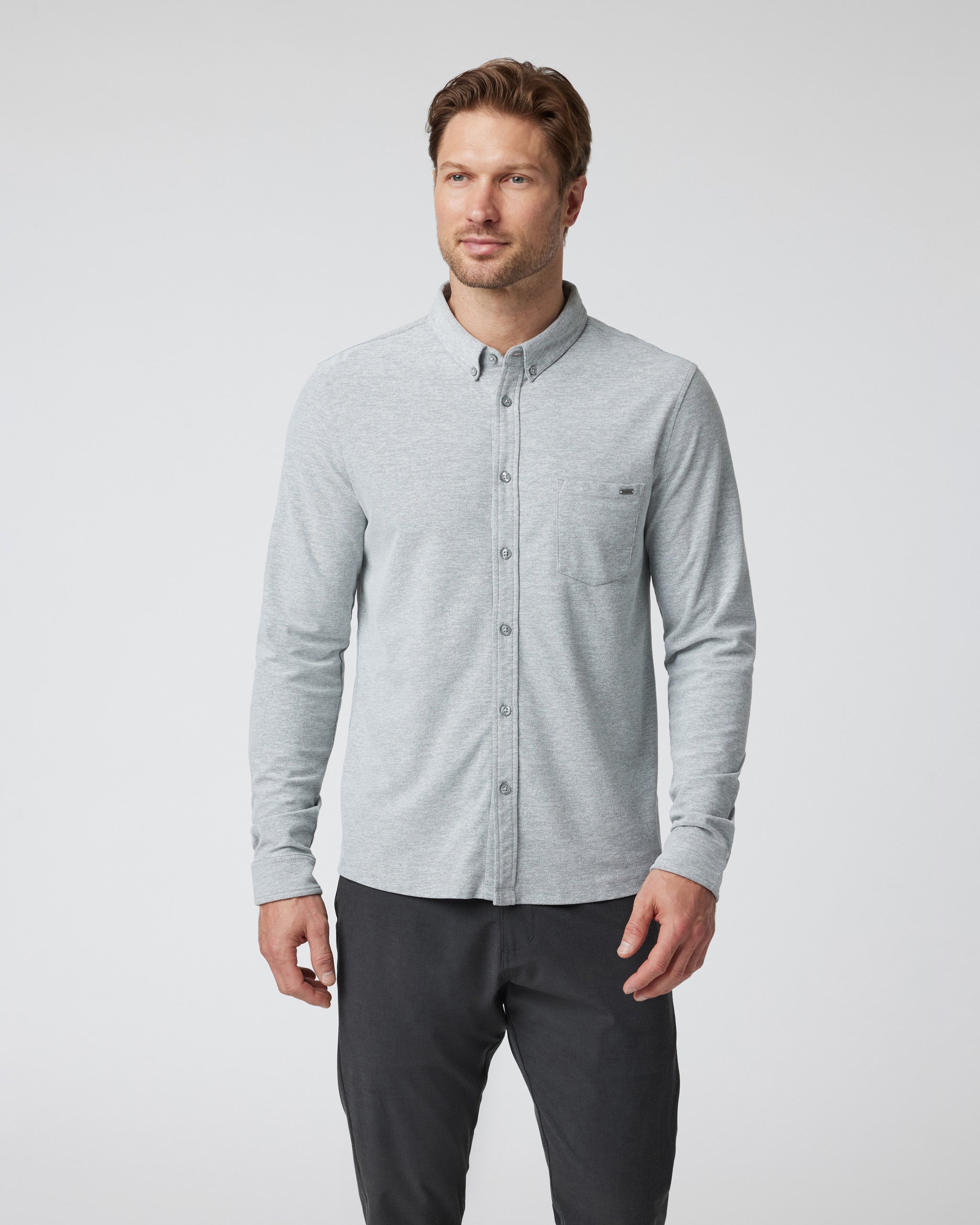Long Sleeve Ace Button-Down | Light Grey