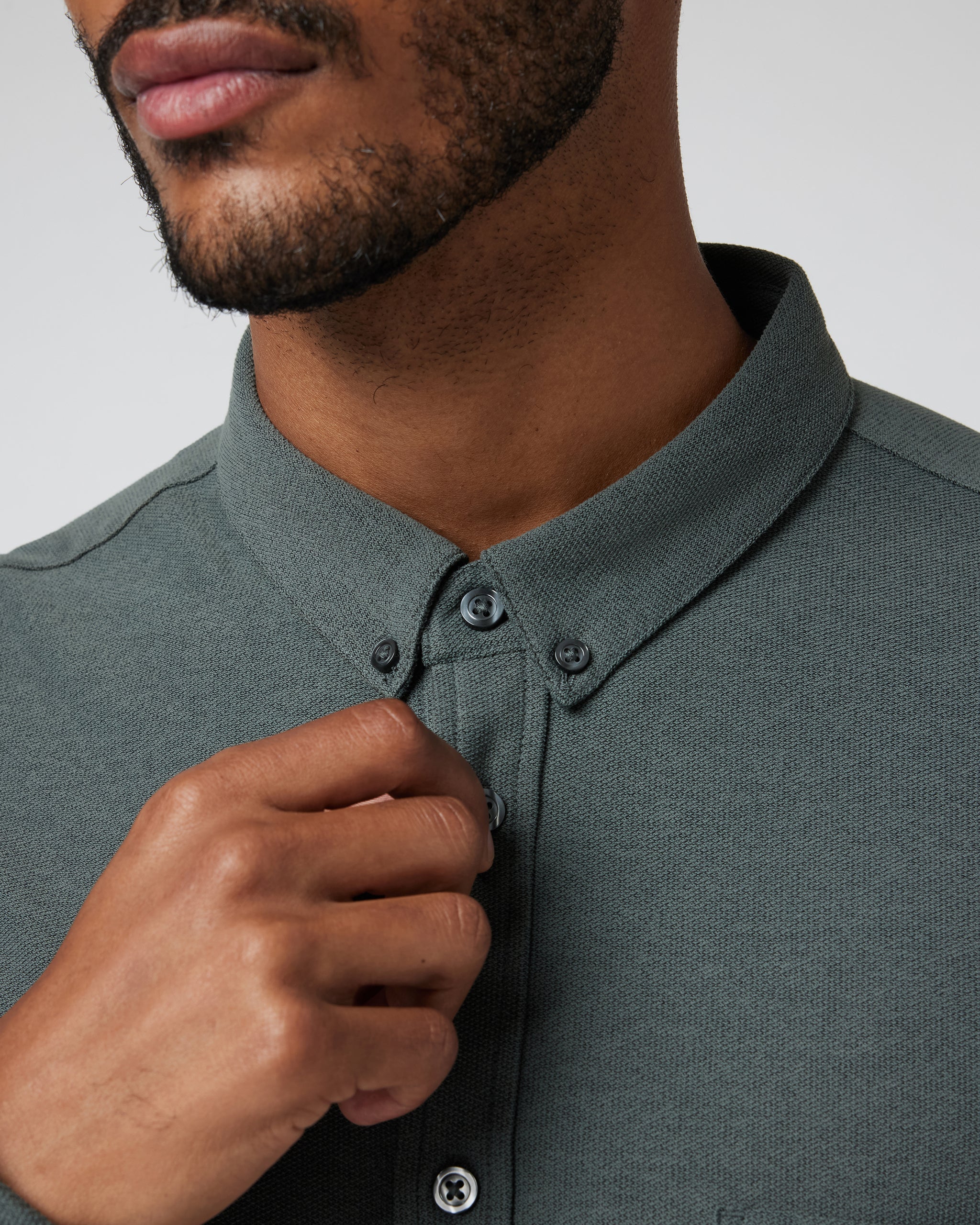 Long Sleeve Ace Button-Down | Smoked Beryl