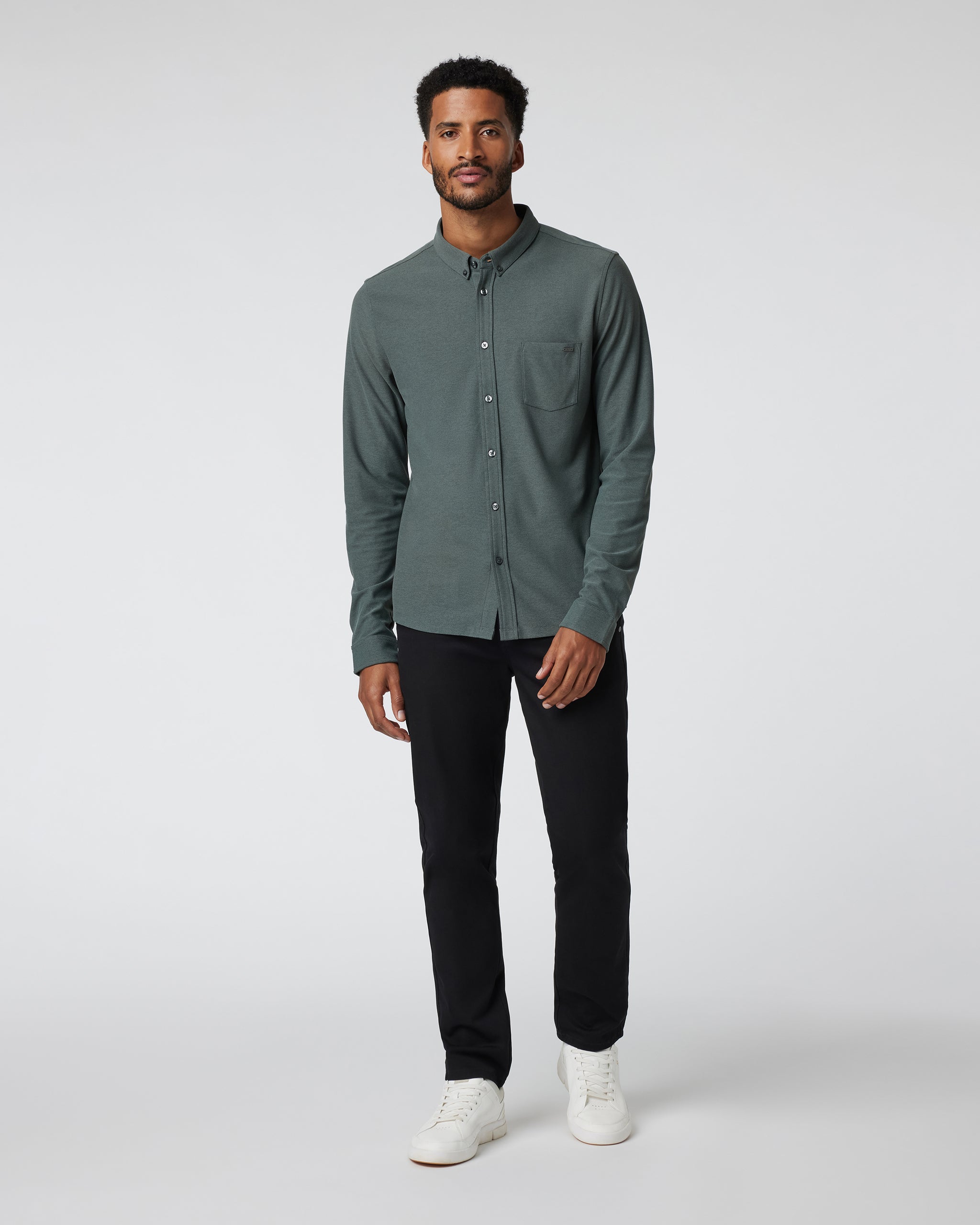 Long Sleeve Ace Button-Down | Smoked Beryl