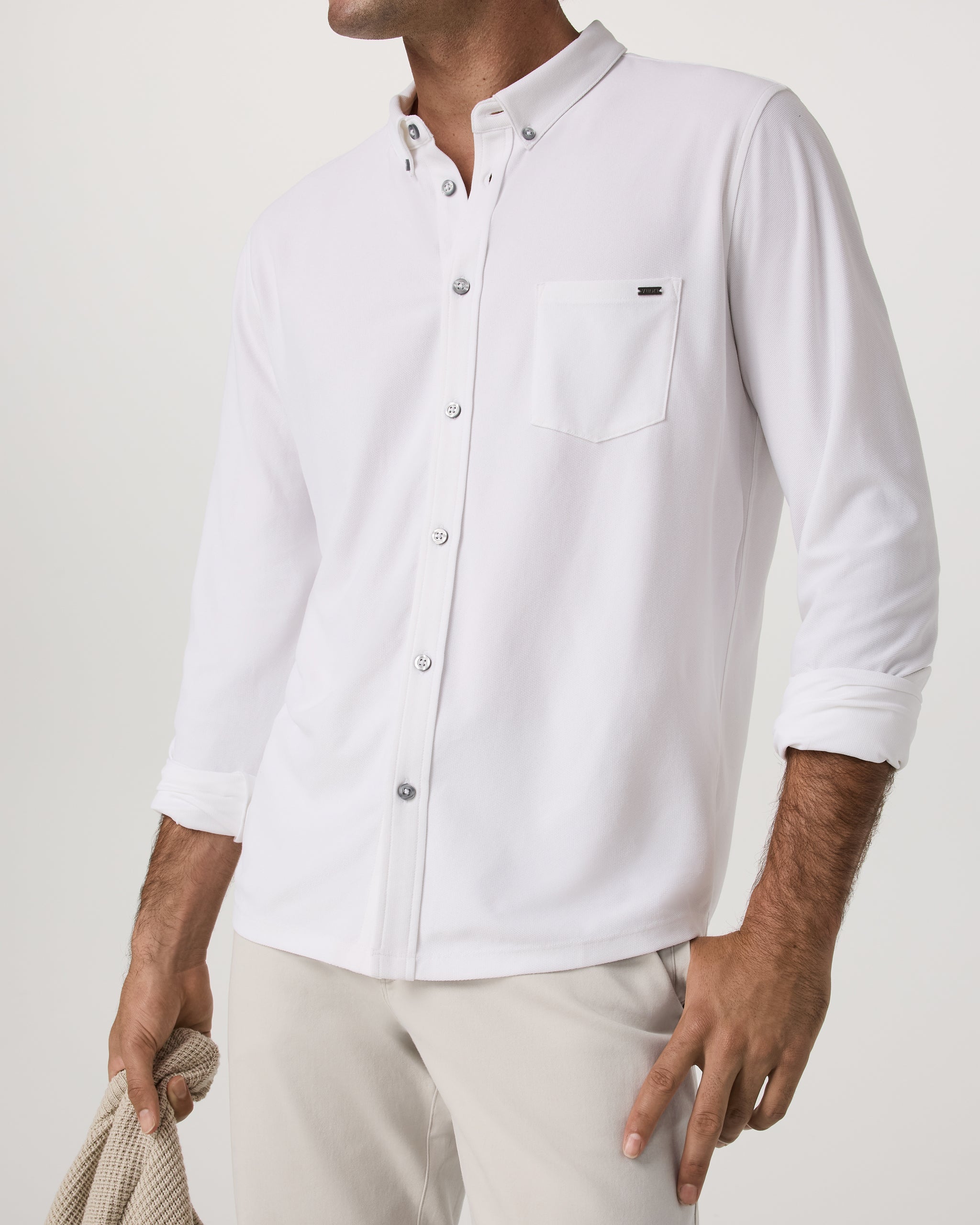 Long Sleeve Ace Button-Down | White