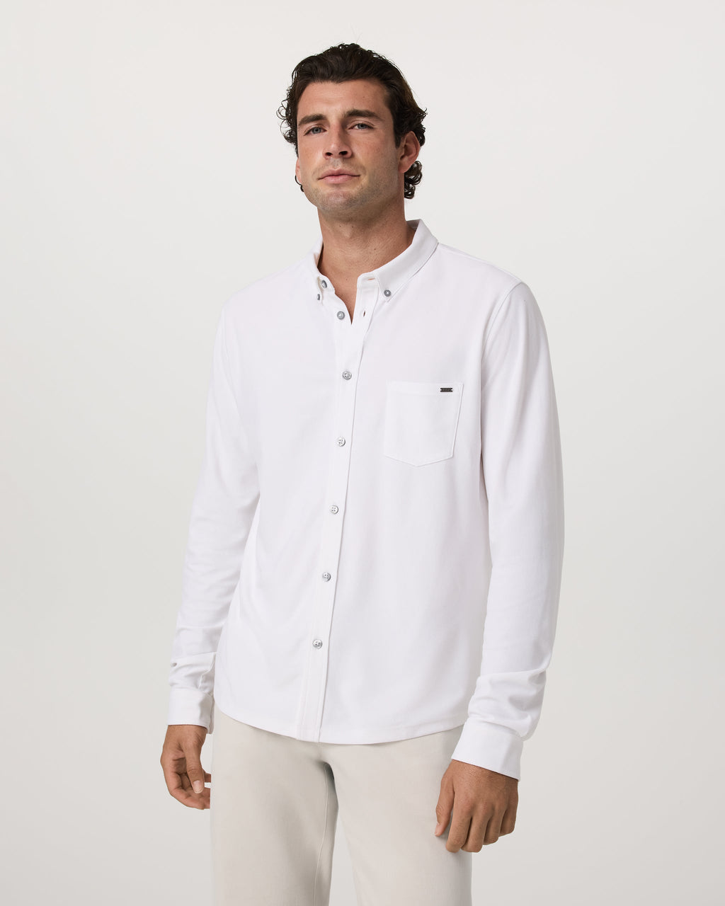 Long Sleeve Ace Button-Down | White