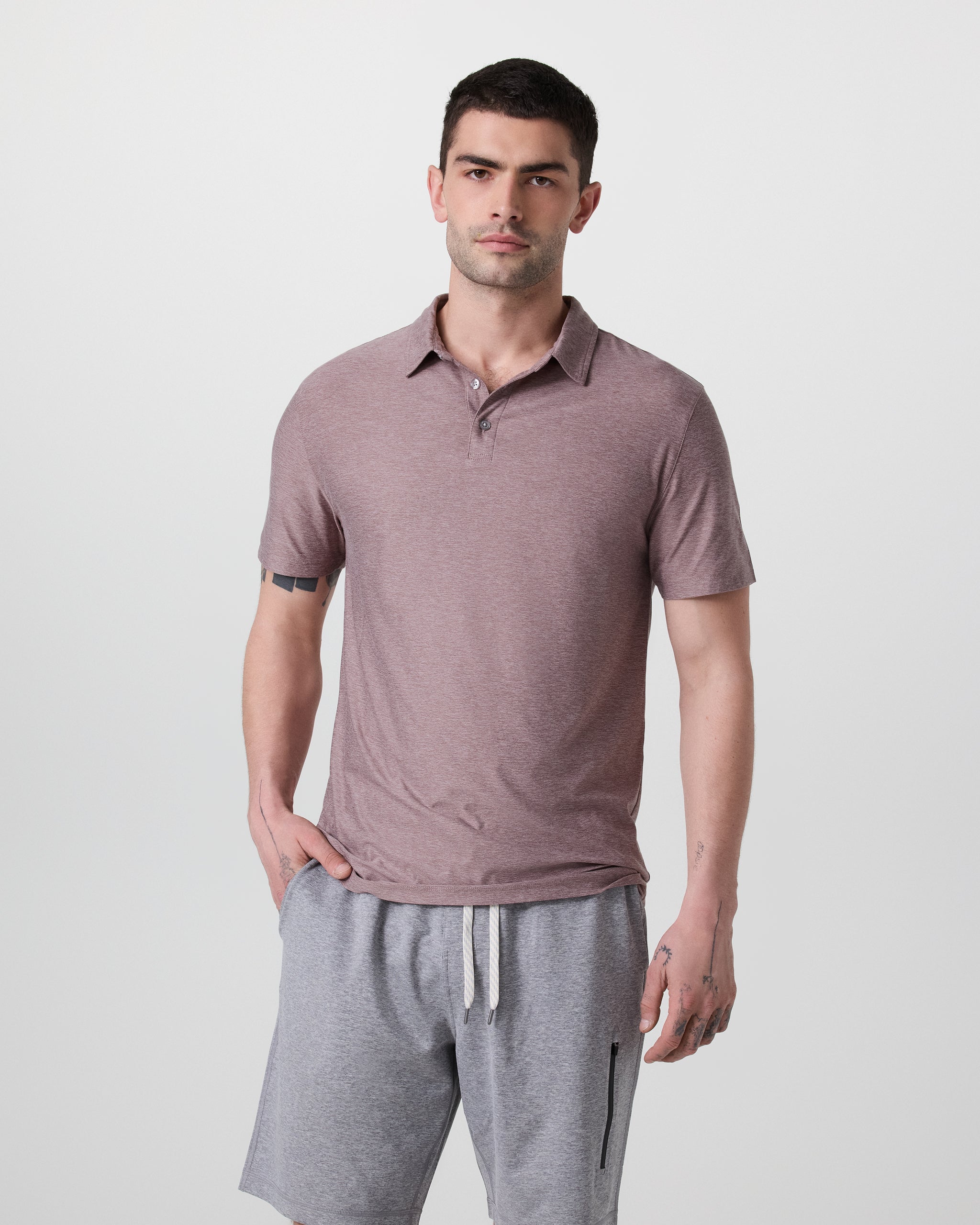 Strato Tech Polo | Dark Umber Heather