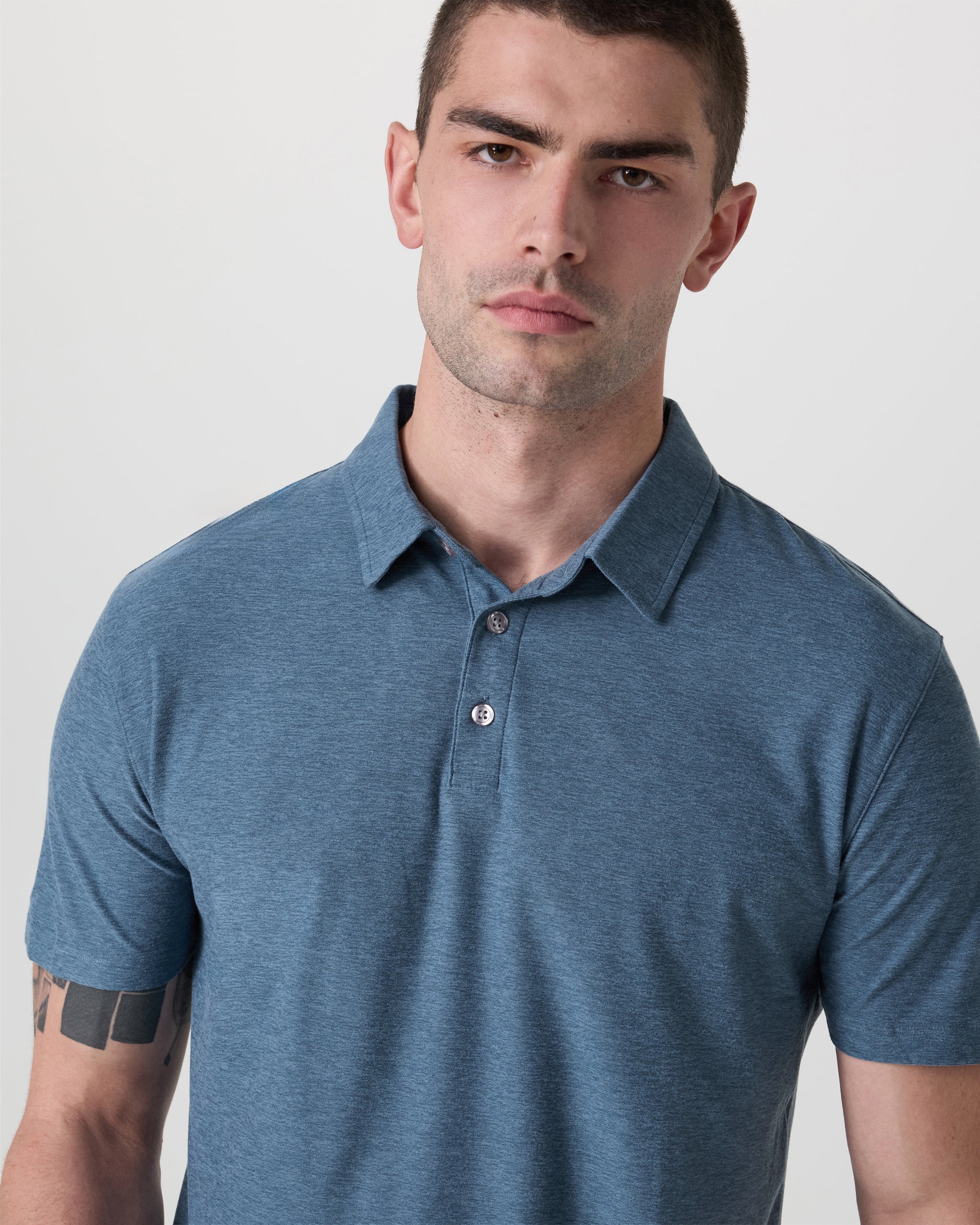 Strato Tech Polo | Pool Blue Heather