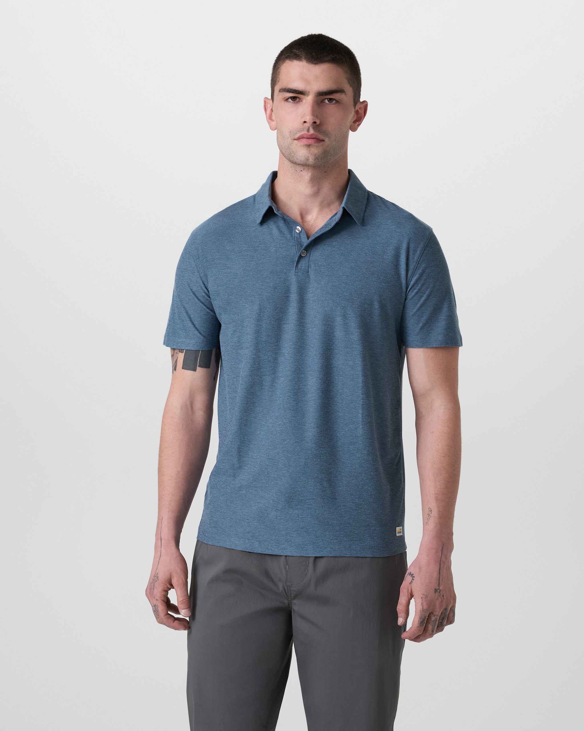 Strato Tech Polo | Pool Blue Heather