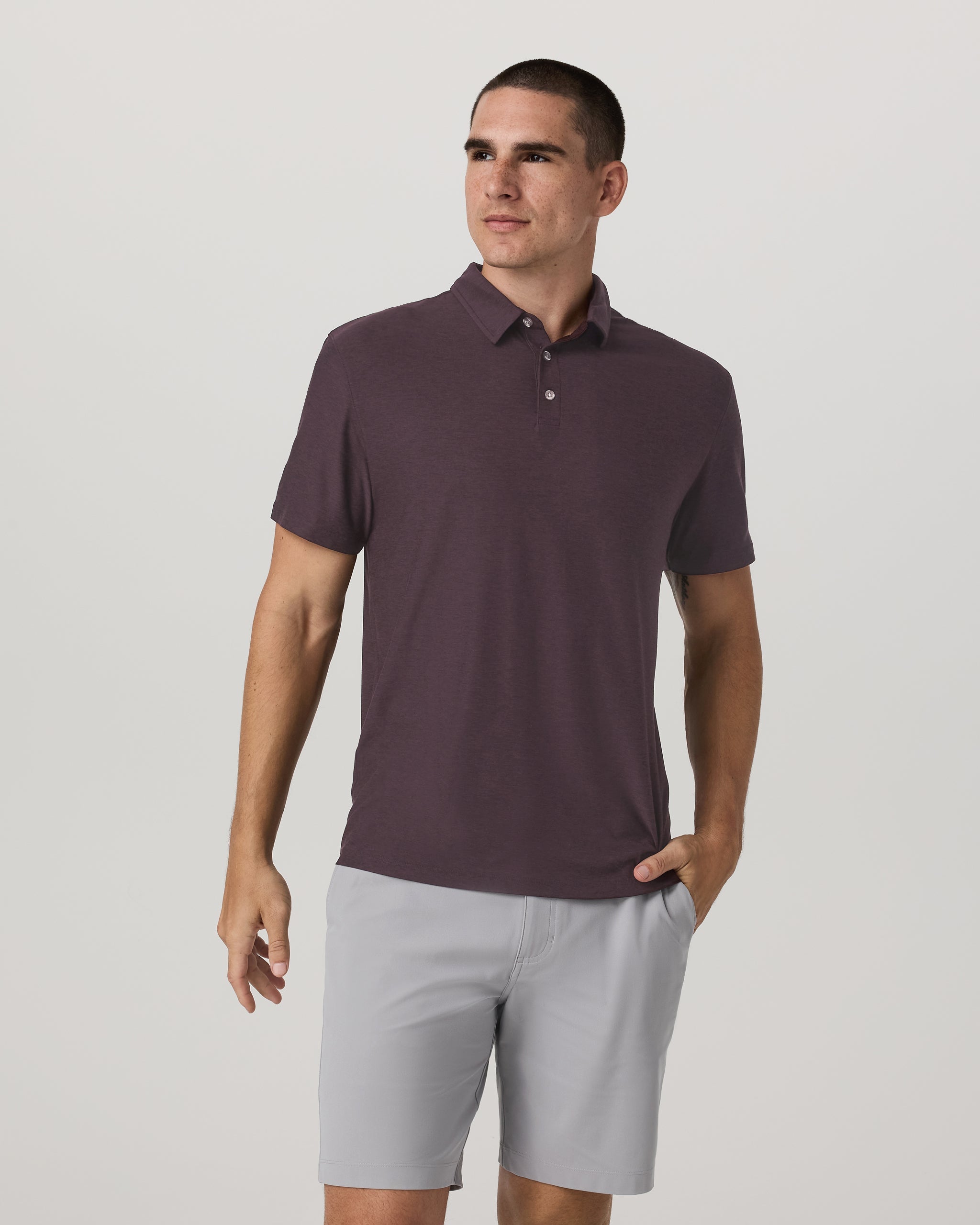 Strato Tech Polo | Raisin Heather