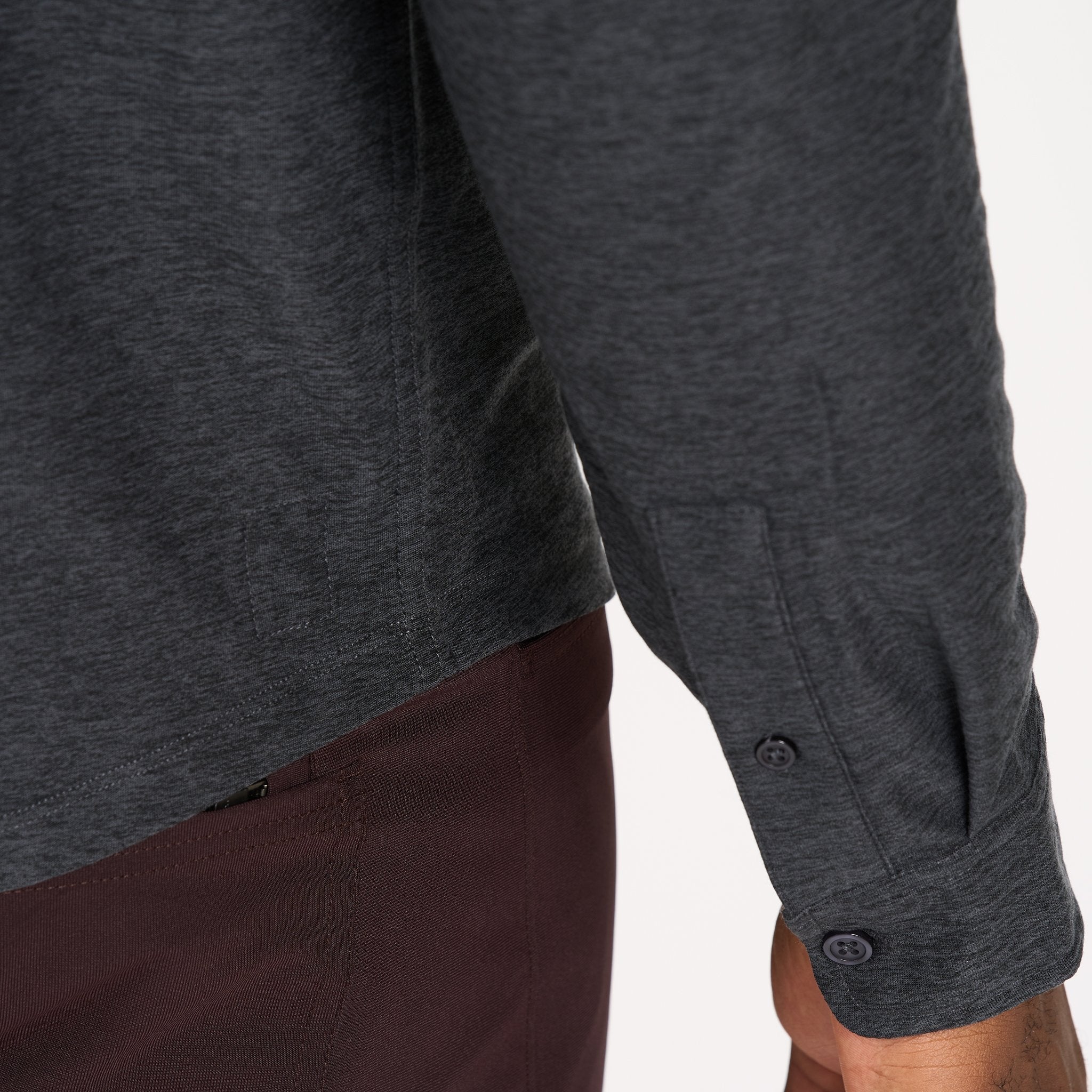 Long Sleeve Strato Button-Down | Charcoal Heather