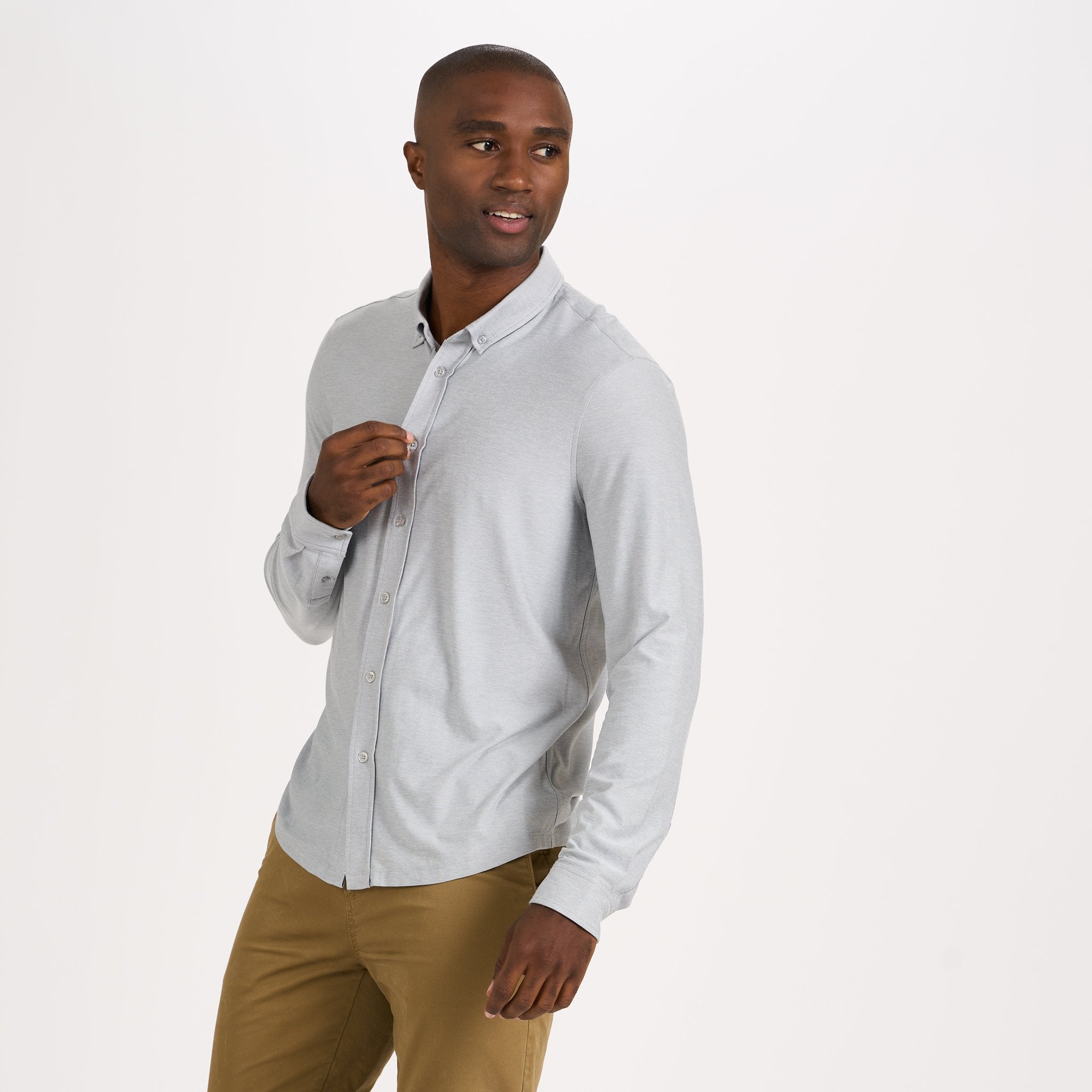 Long Sleeve Strato Button-Down | Platinum Heather