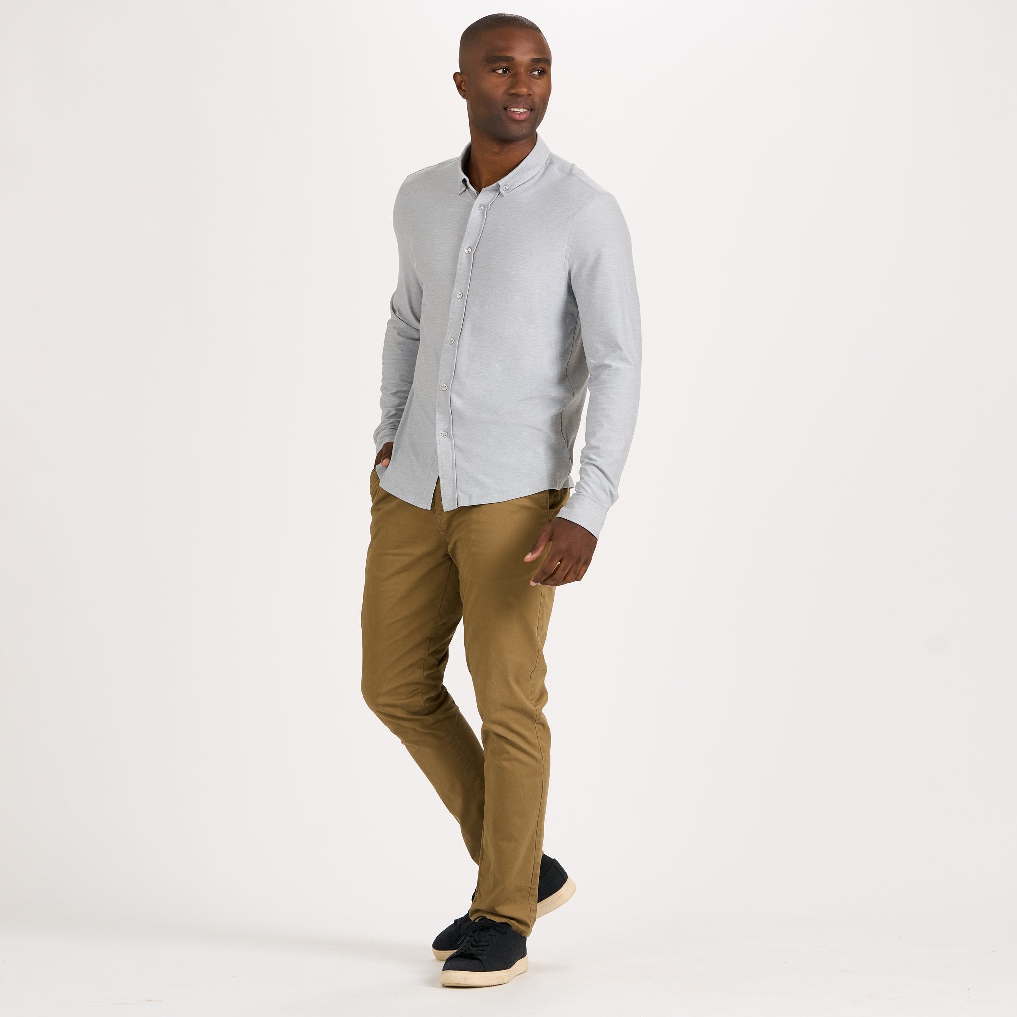 Long Sleeve Strato Button-Down | Platinum Heather