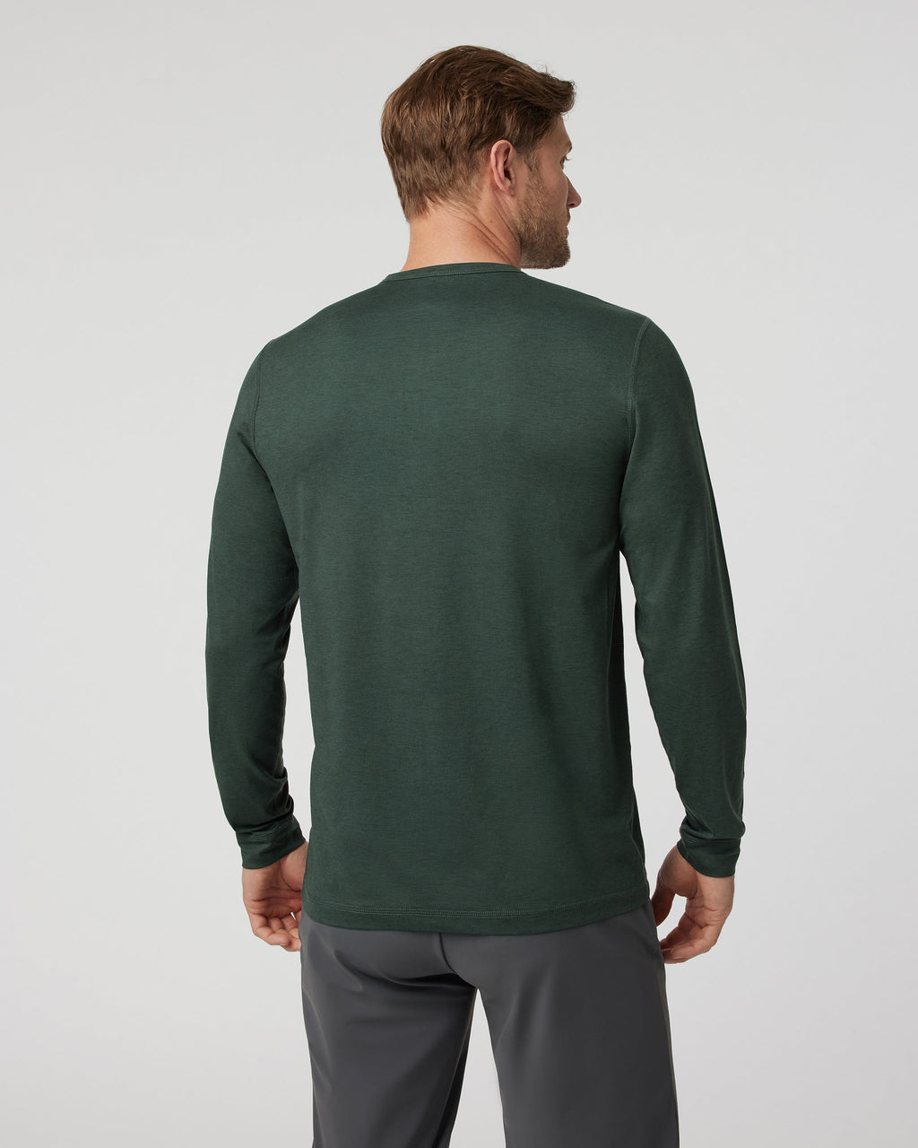 Long-Sleeve Ease Performance Henley | Aspen Heather