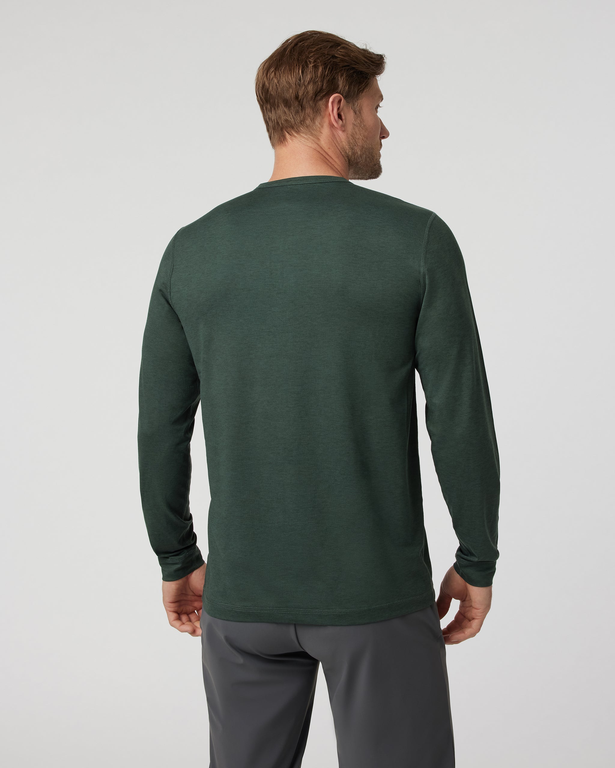 Long-Sleeve Ease Performance Henley | Aspen Heather