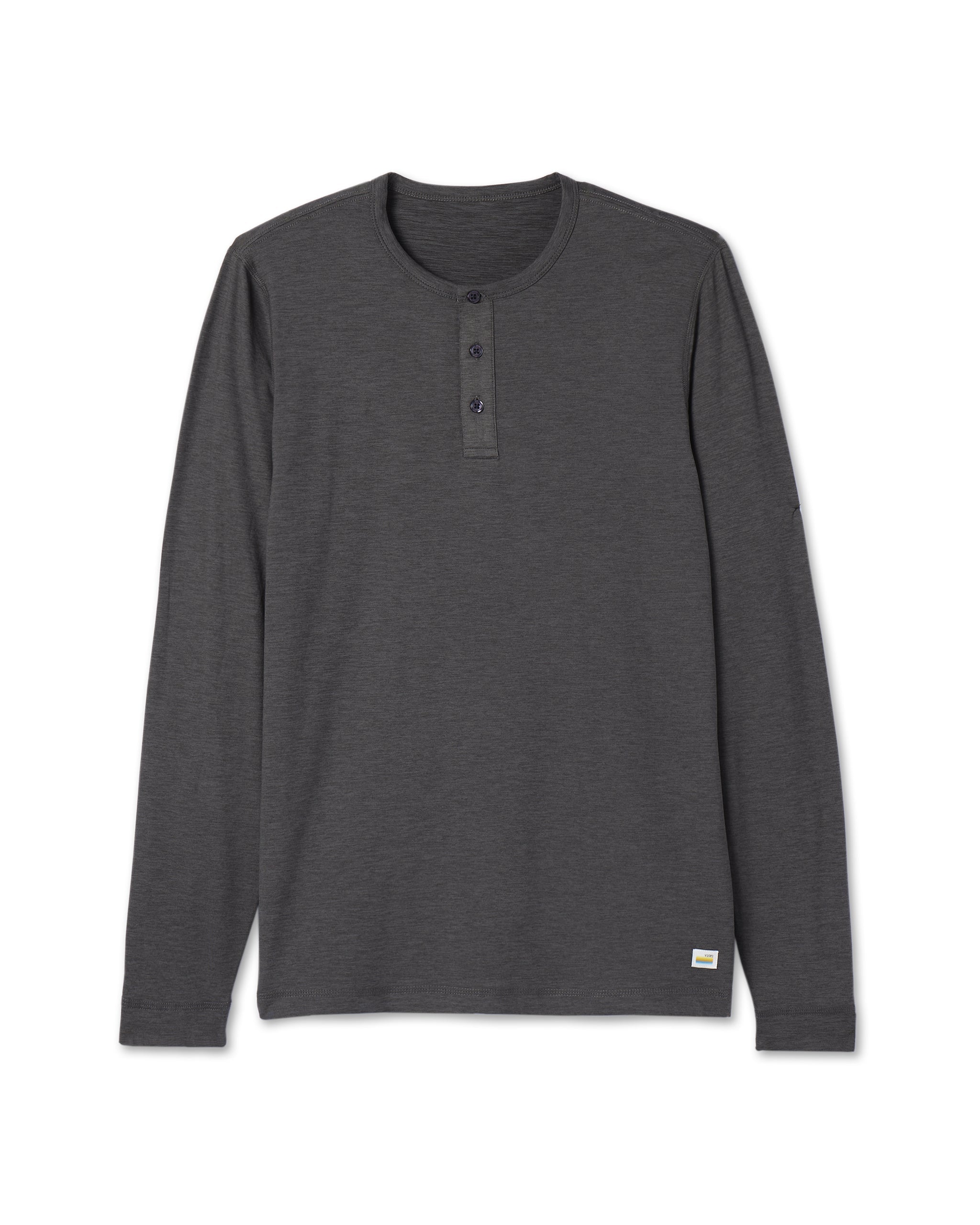 Long-Sleeve Ease Performance Henley | Charcoal Heather