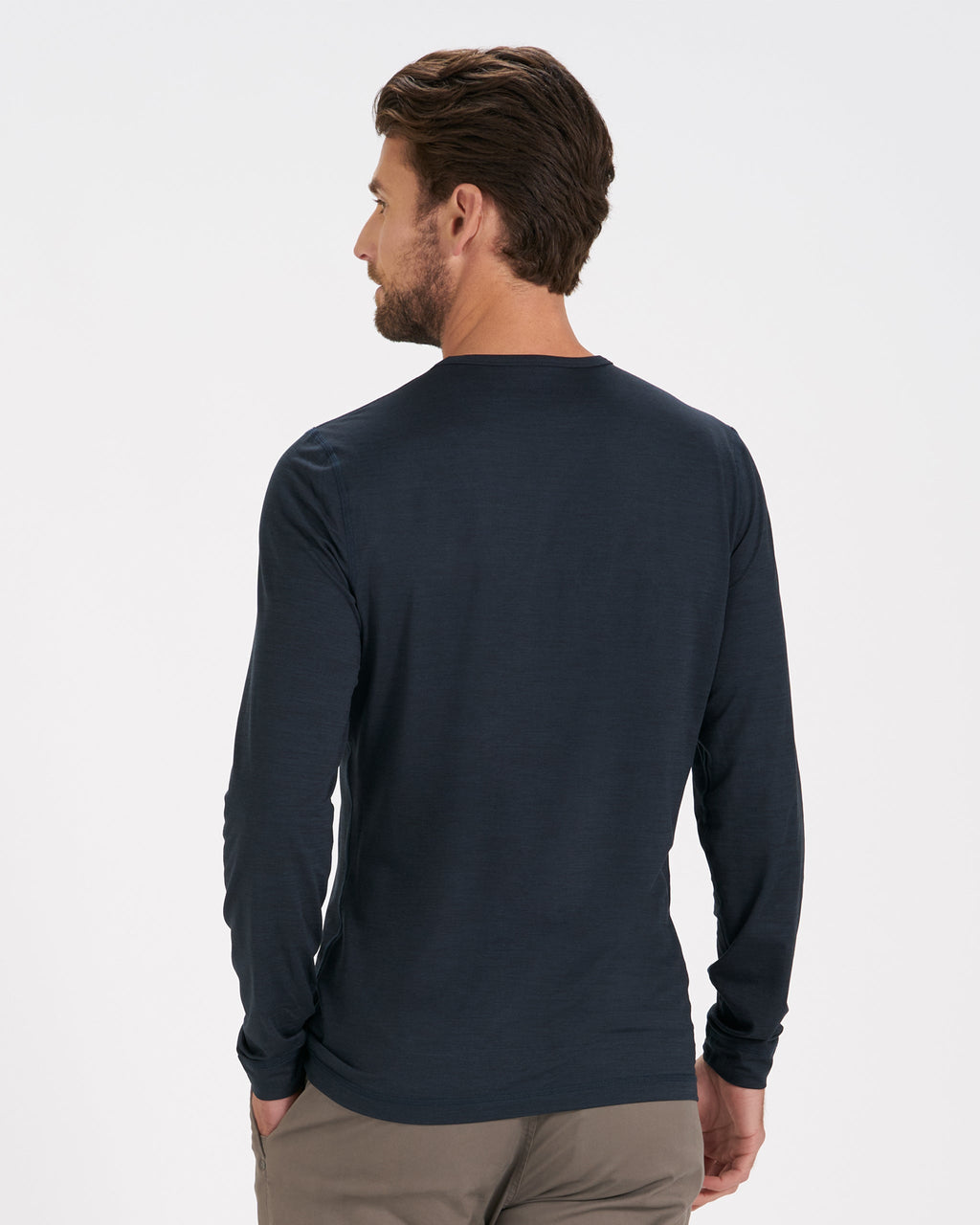 Long-Sleeve Ease Performance Henley | Ink Heather