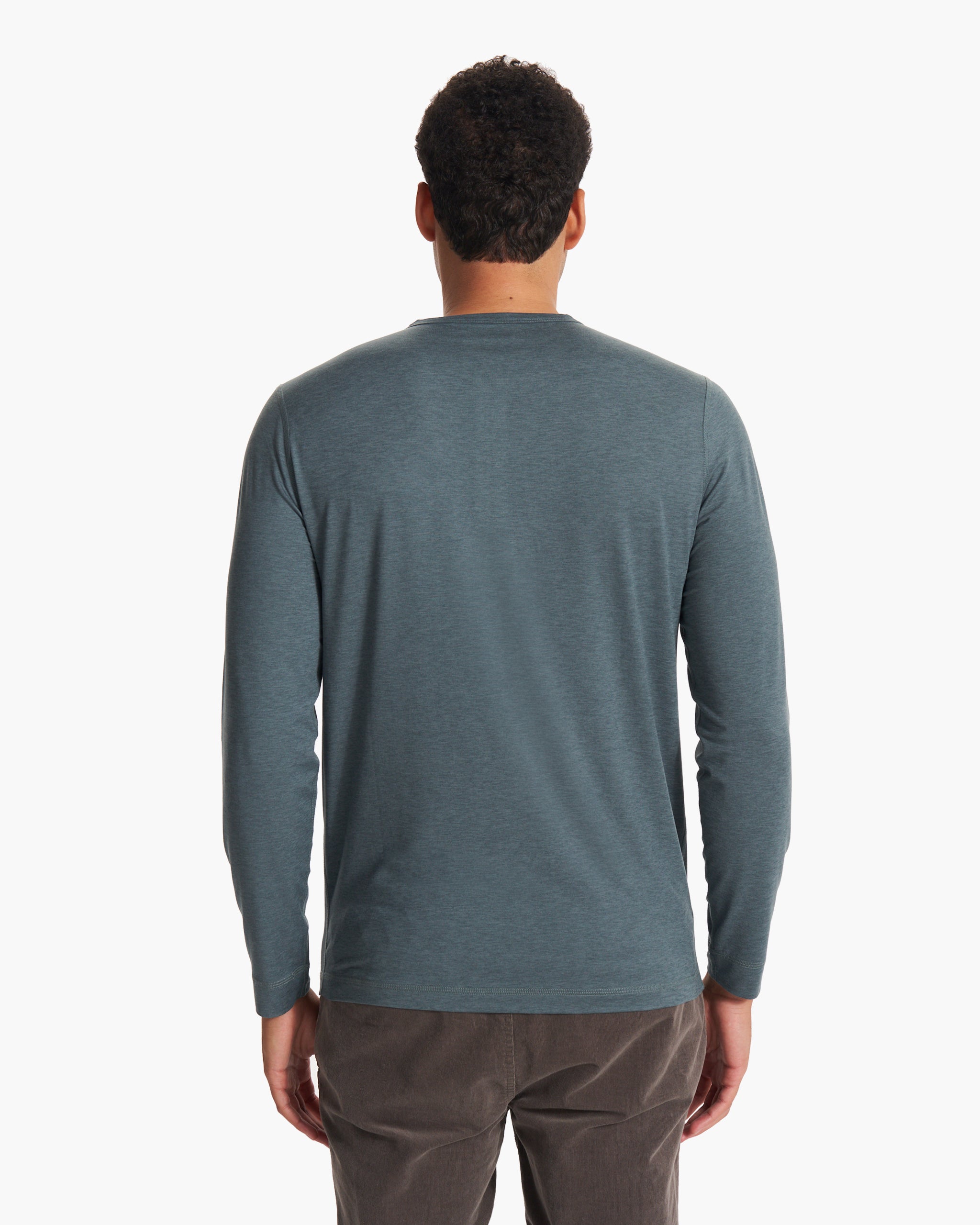 Long-Sleeve Ease Performance Henley | Lake Heather