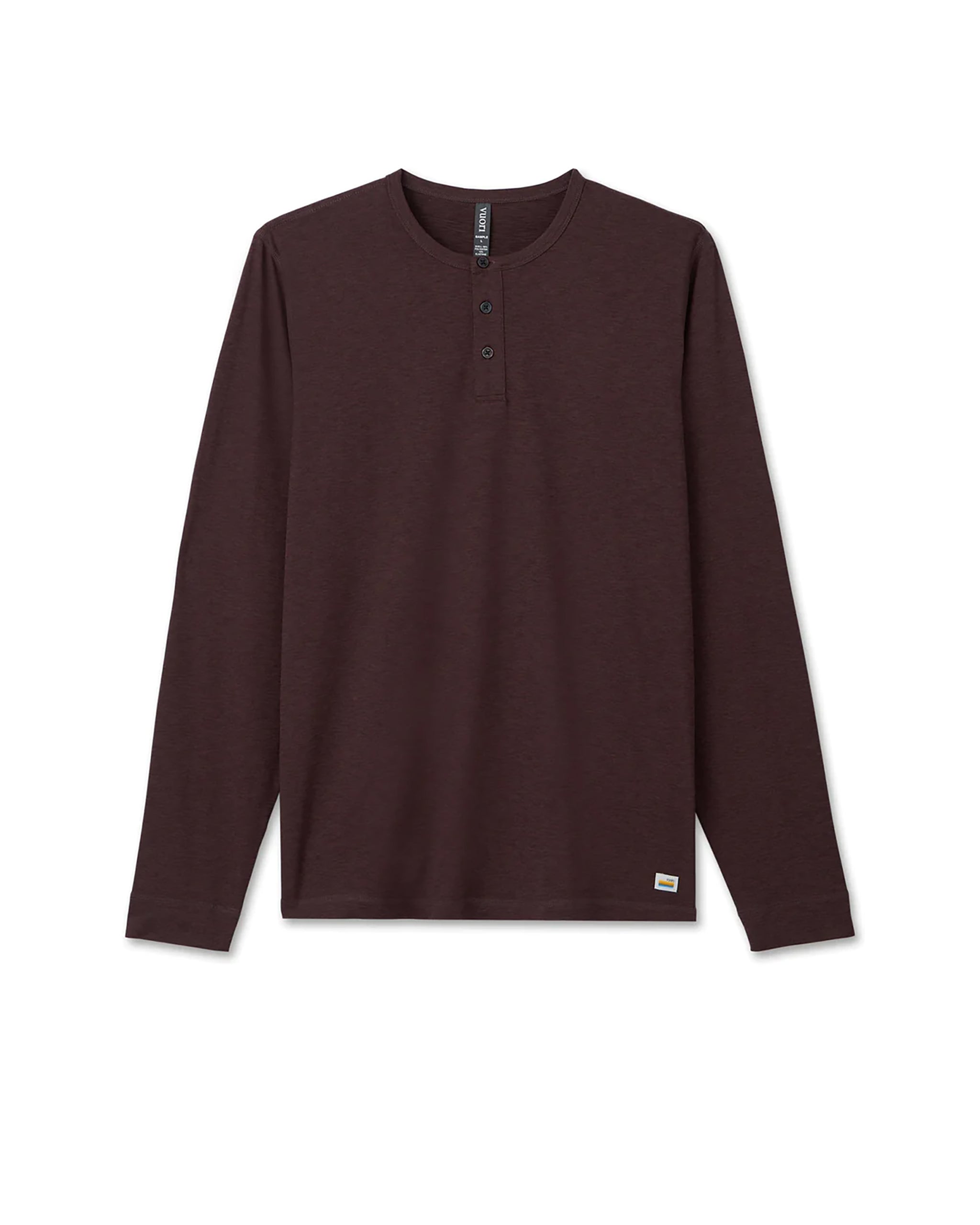 Long-Sleeve Ease Performance Henley | Mahogany Heather