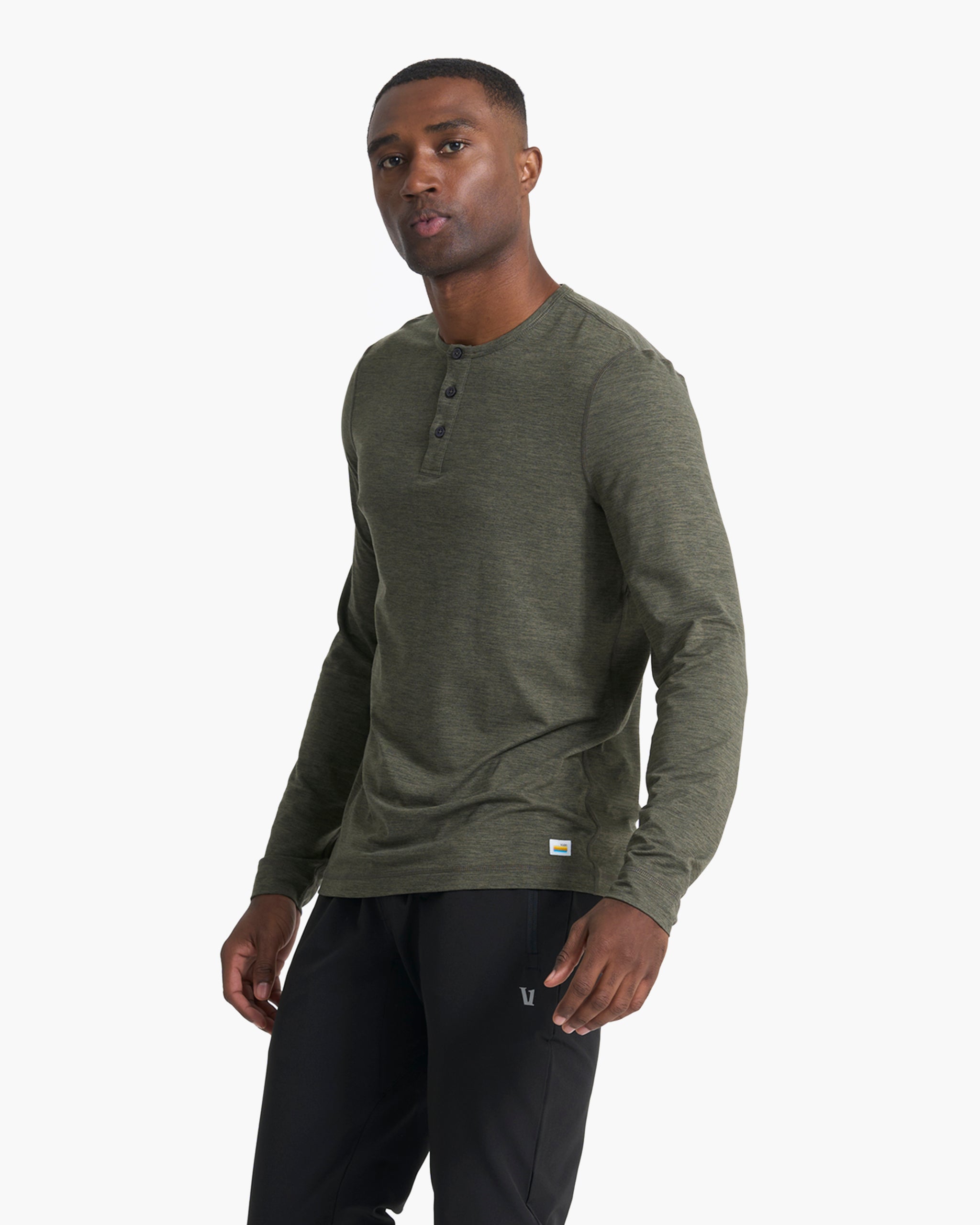 Long-Sleeve Ease Performance Henley | Oregano Heather